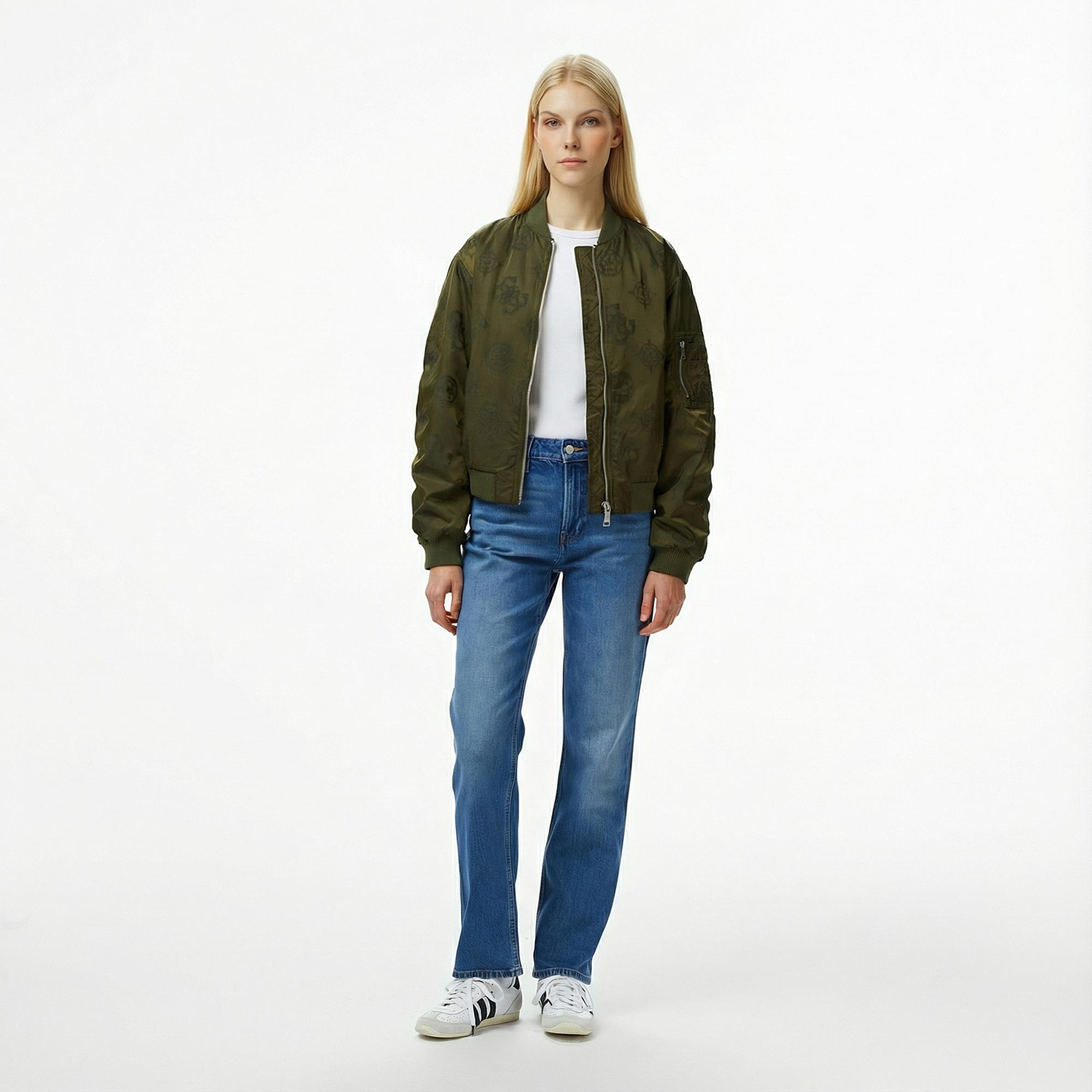 Guess Philomene Bomber Kadın Yeşil Ceket