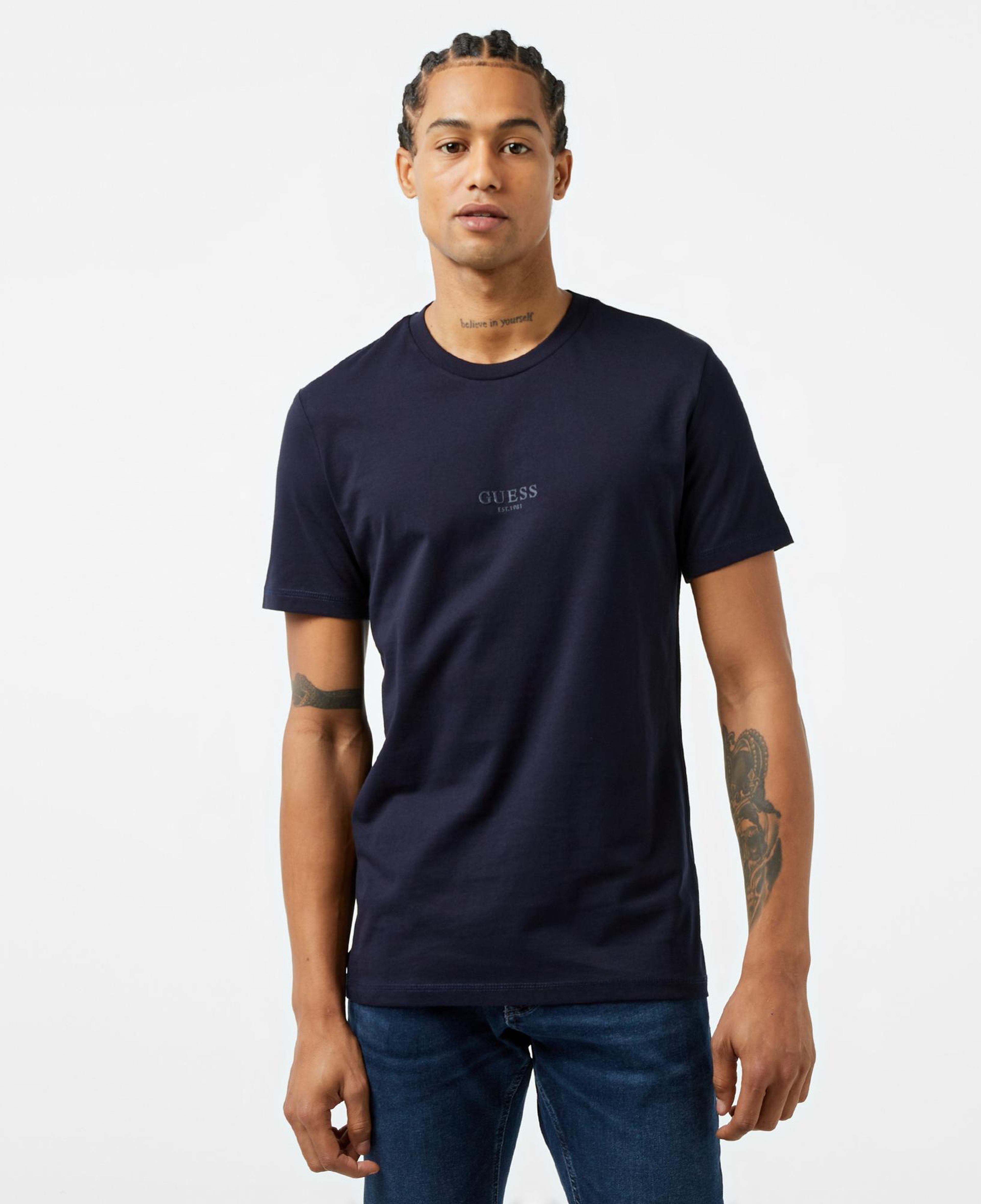 Guess Mid Organic Stream Erkek Lacivert T-Shirt