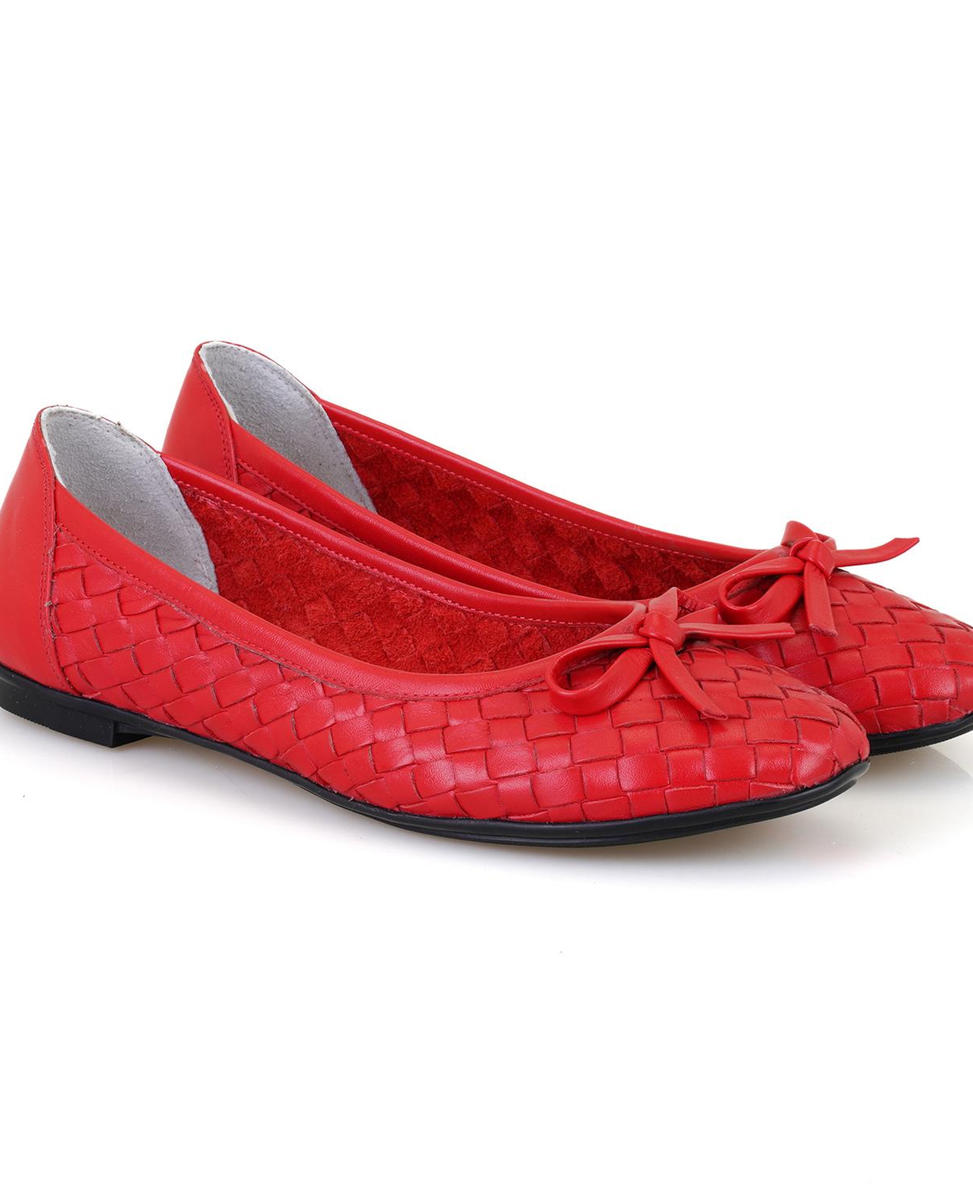 Kadın Kırmızı Kapitone Deri Babet