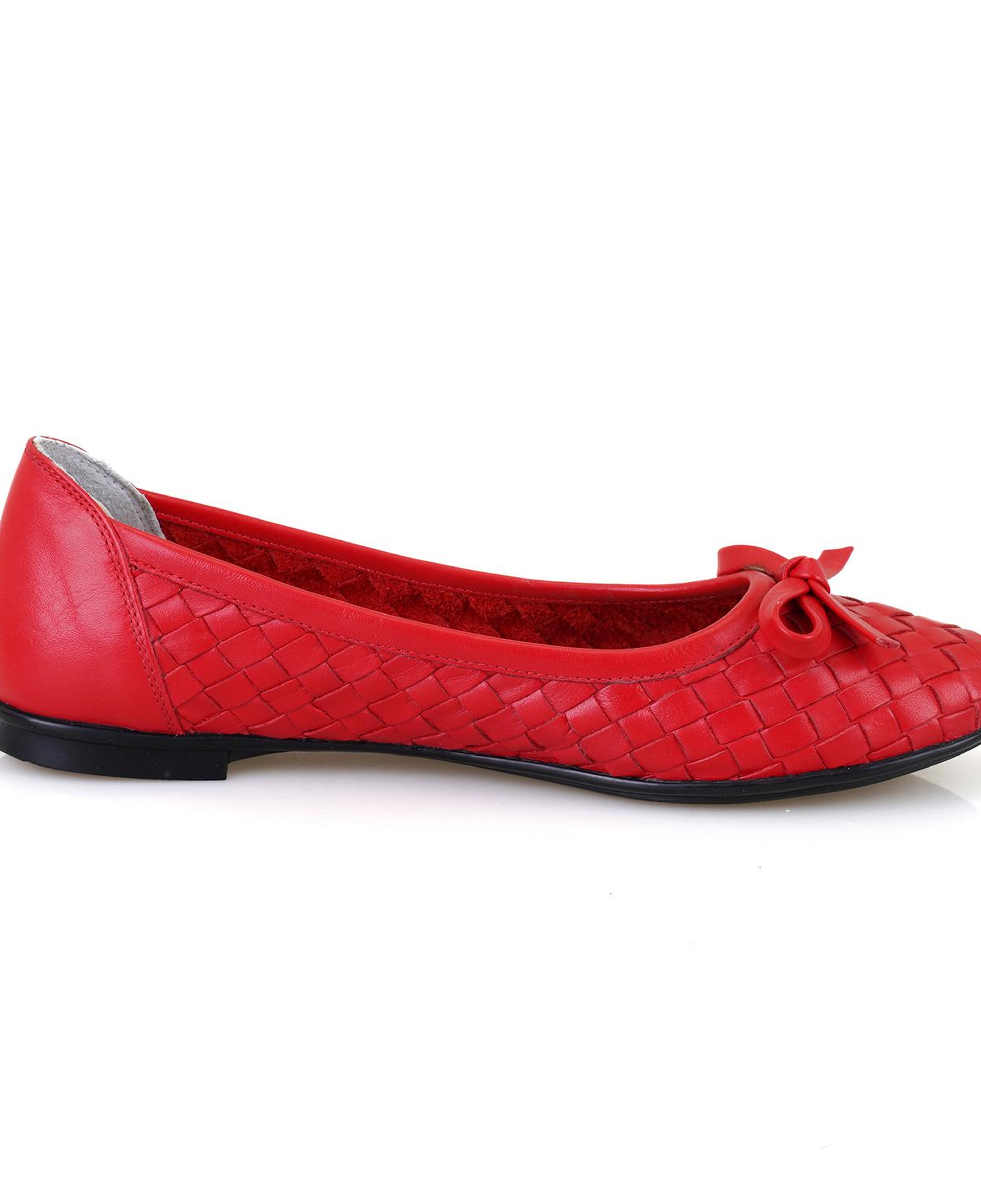 Kadın Kırmızı Kapitone Deri Babet