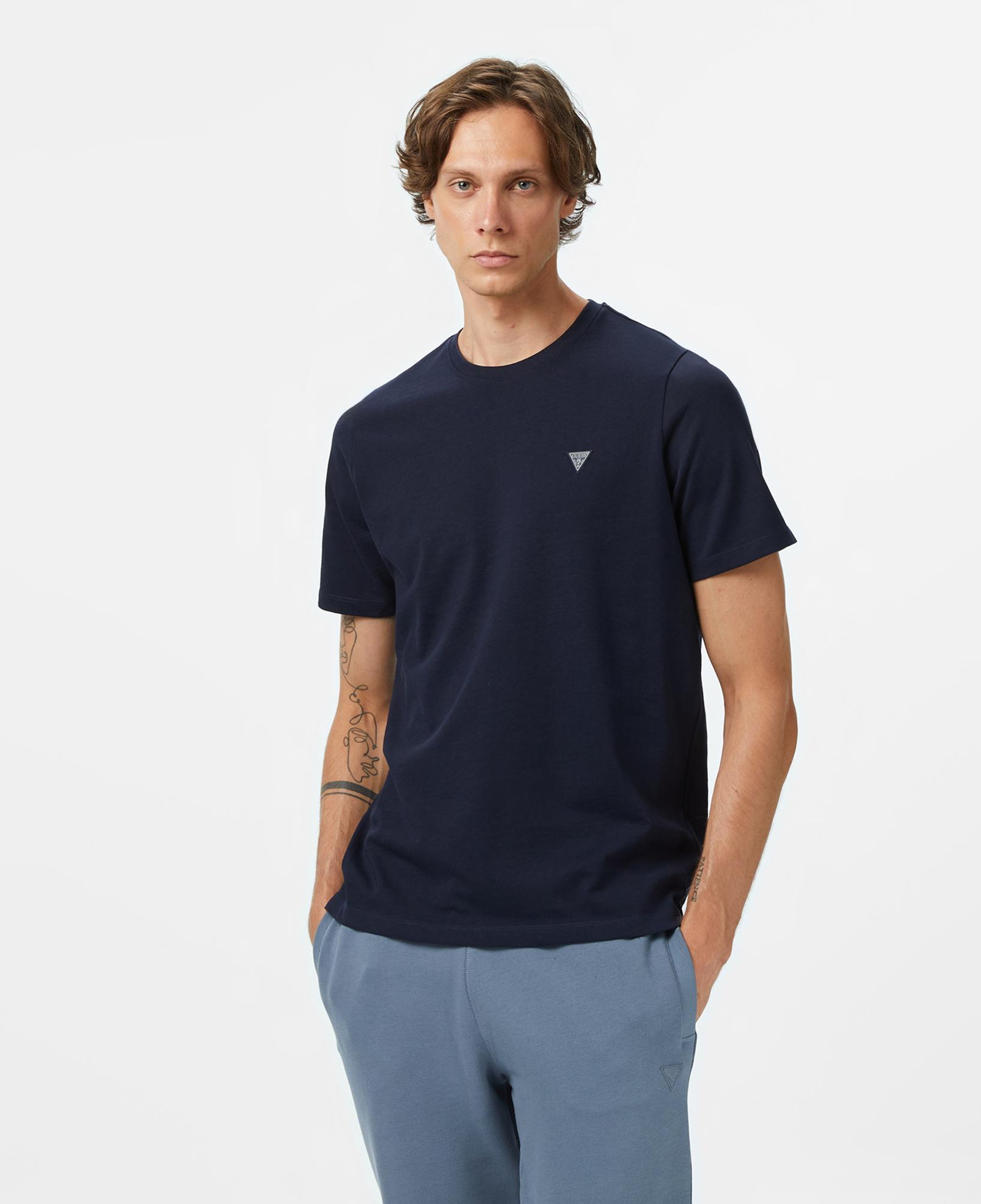 Guess Patch Regular Fit Erkek Lacivert T-Shirt