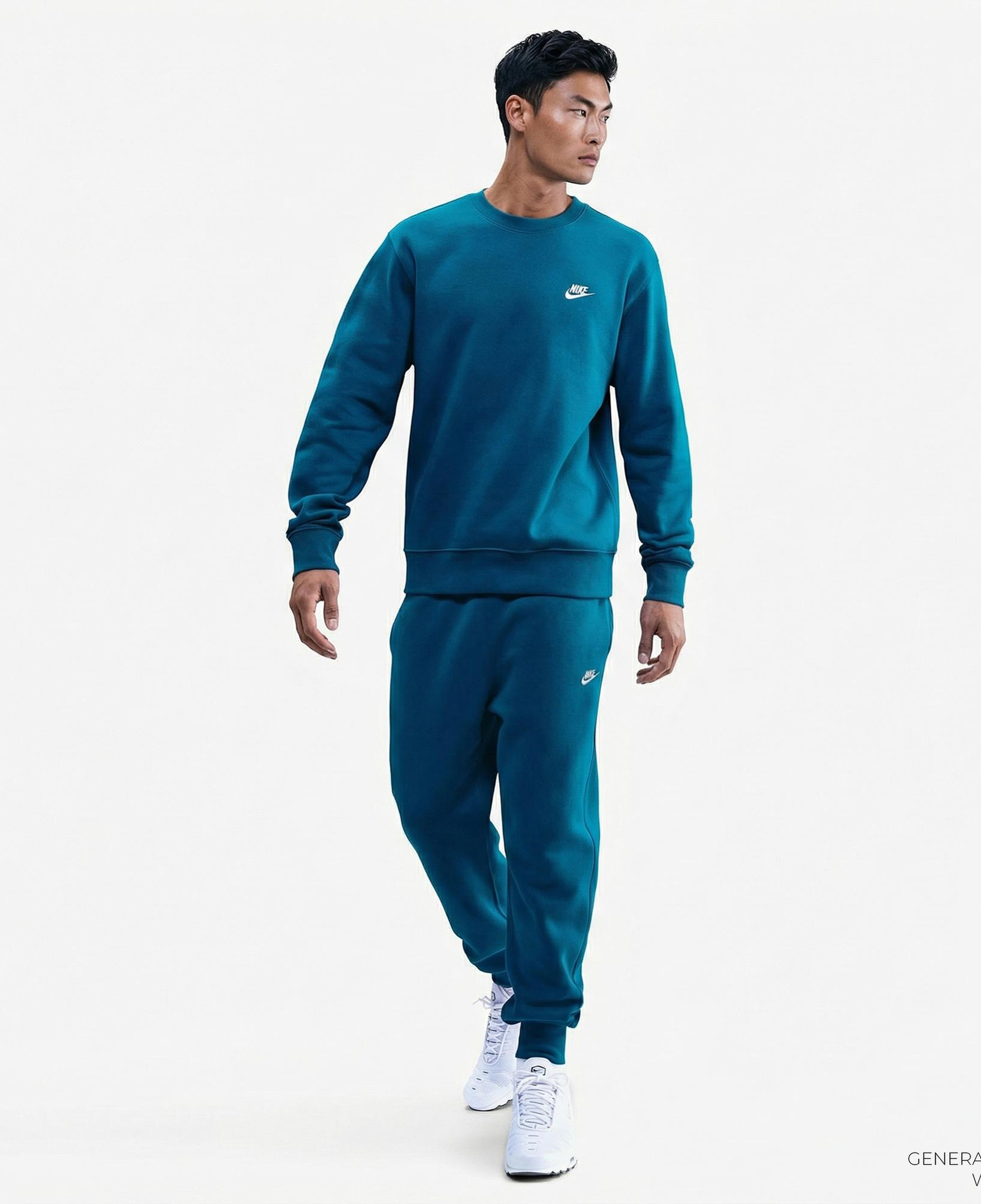 Nike Club Fleece Crew Erkek Yeşil Sweatshirt