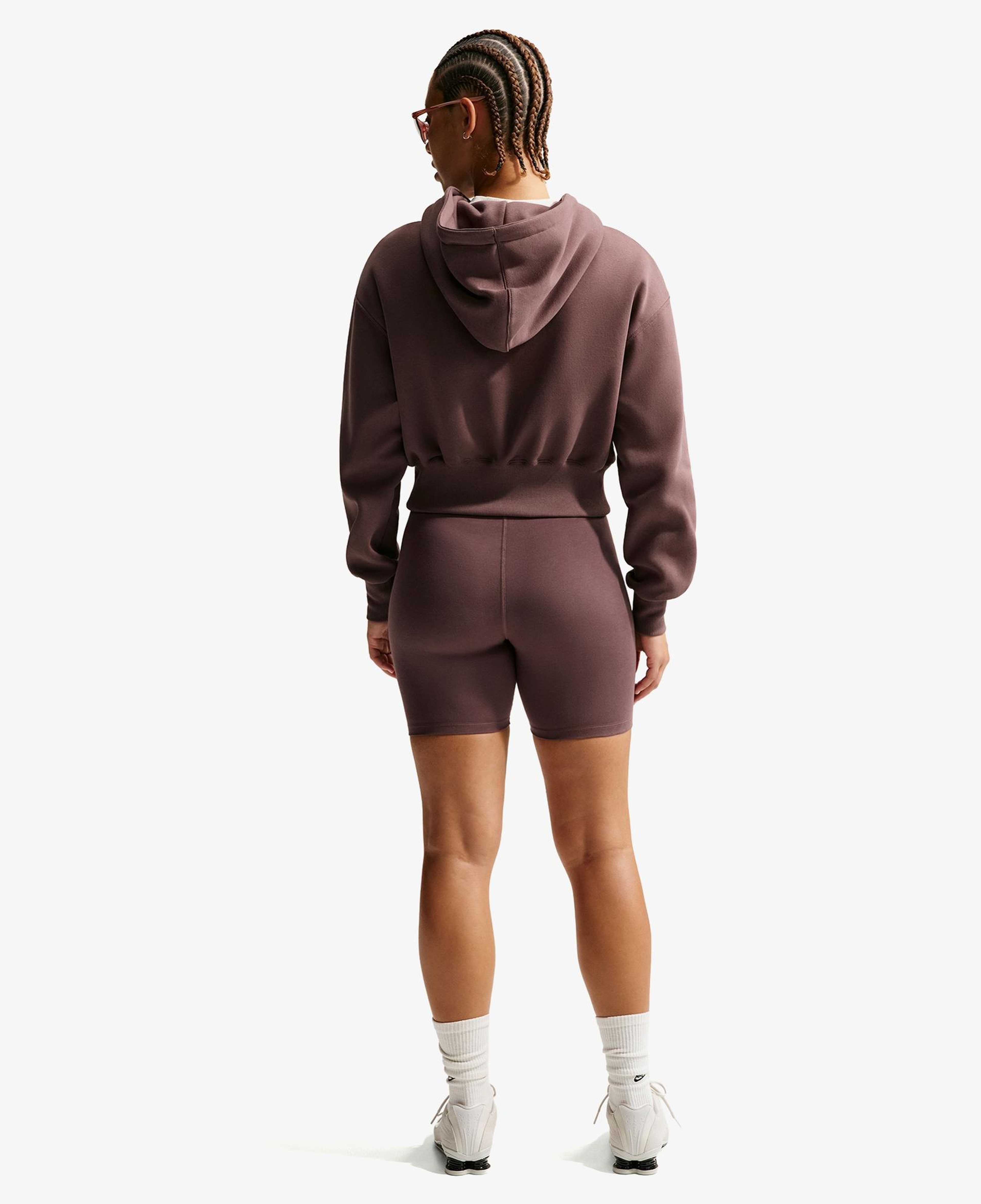 Nike Sportswear Classic Yüksek Belli 20 cm Kadın Kahverengi Kısa Tayt