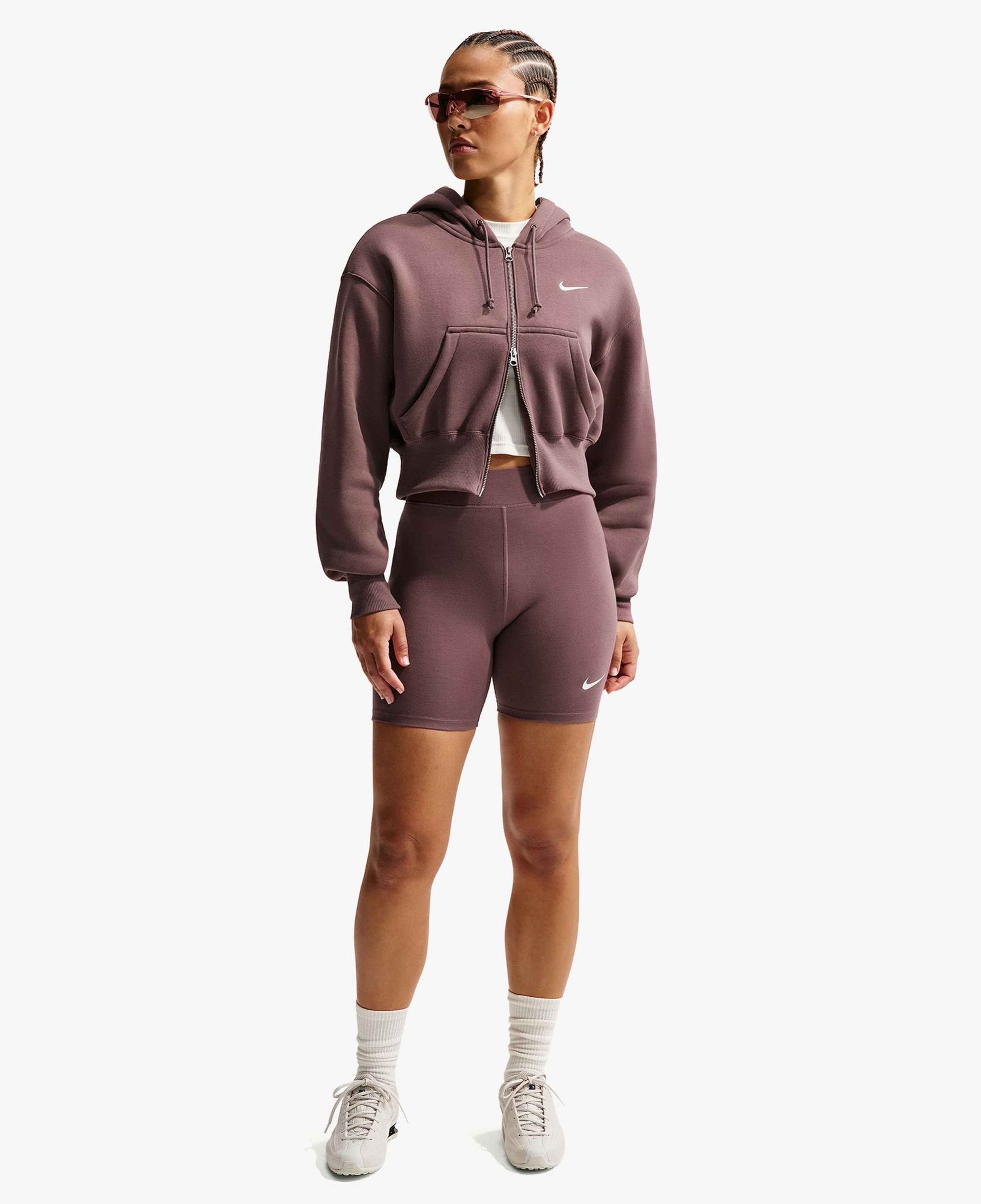 Nike Sportswear Classic Yüksek Belli 20 cm Kadın Kahverengi Kısa Tayt