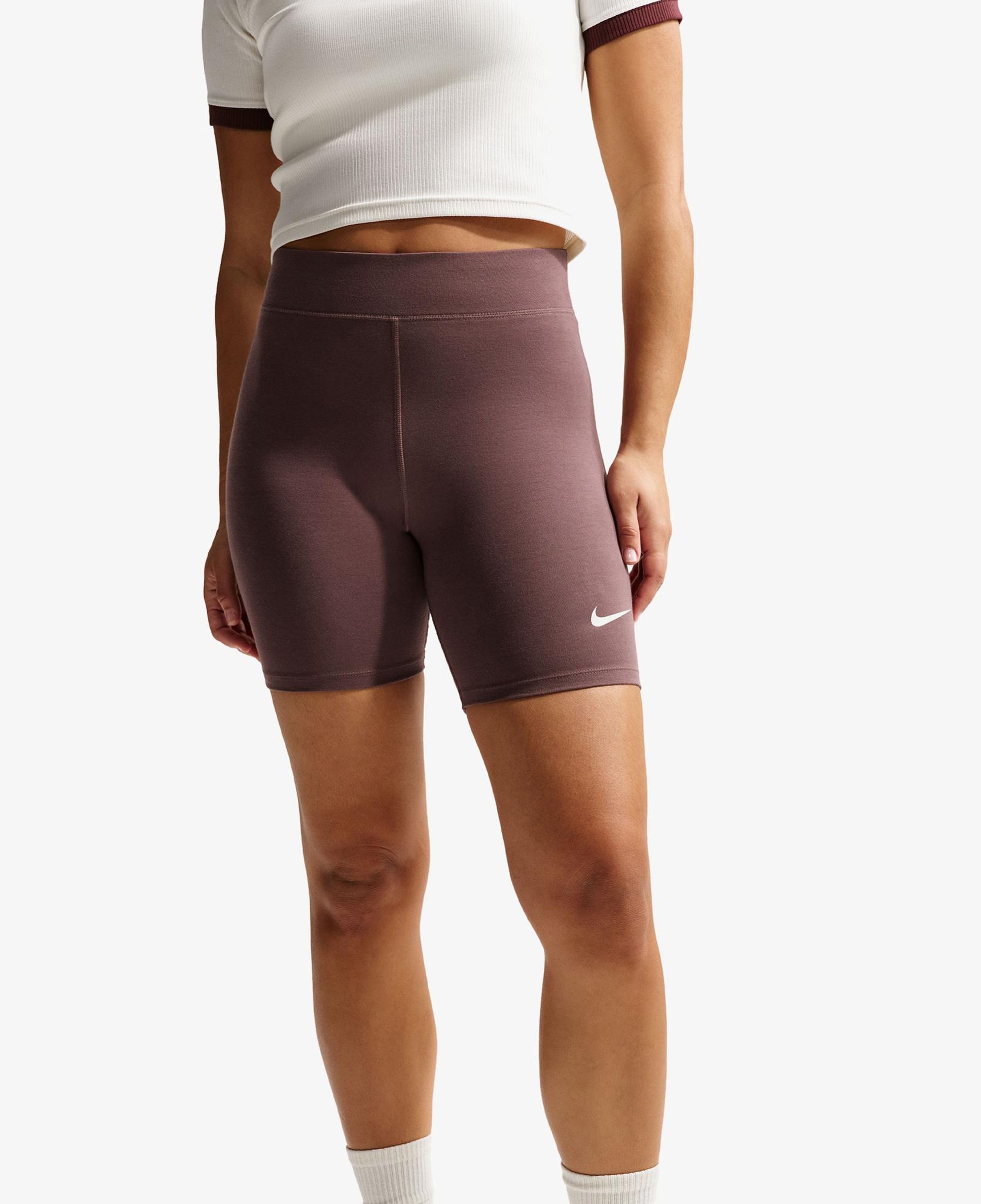 Nike Sportswear Classic Yüksek Belli 20 cm Kadın Kahverengi Kısa Tayt