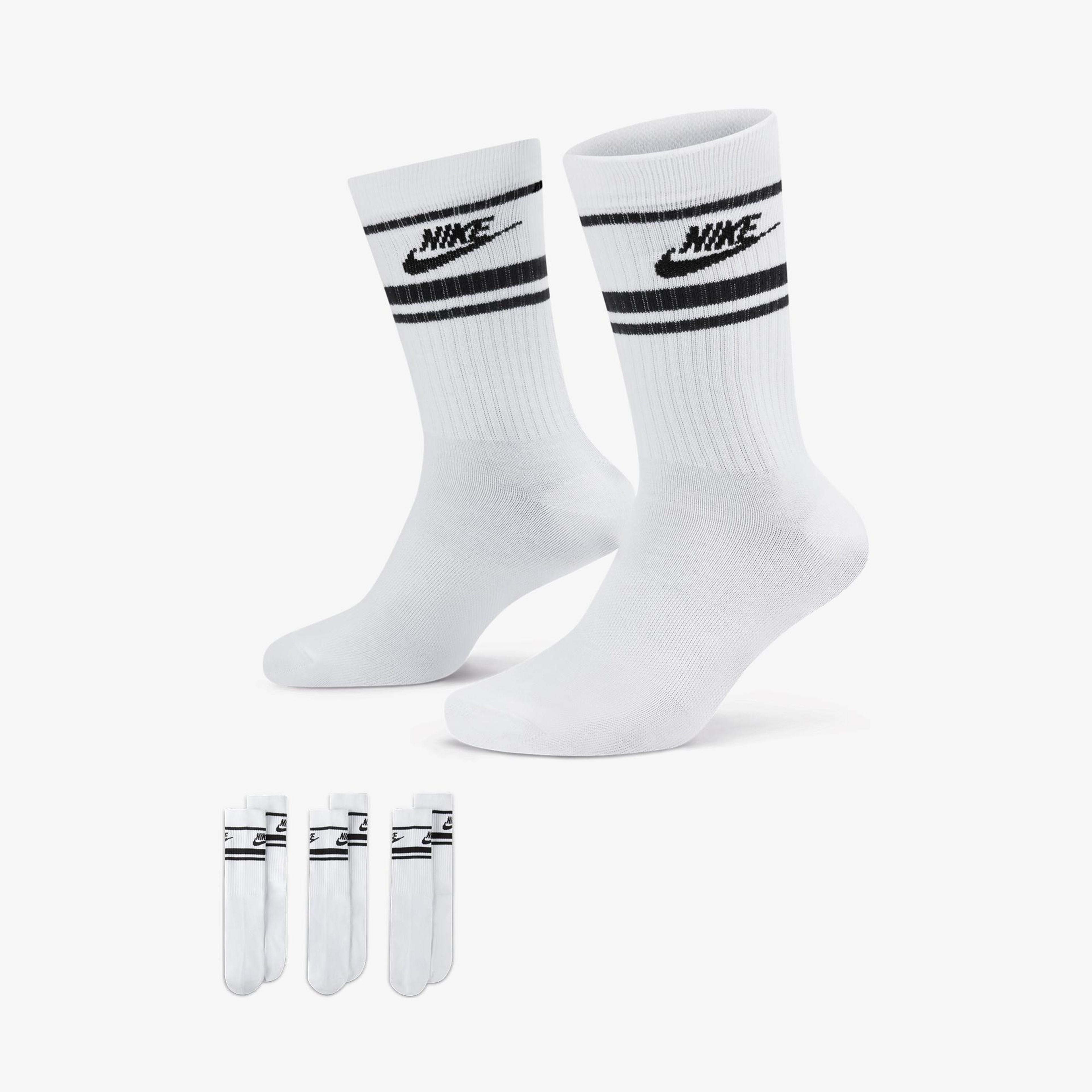 Nike Sportswear Everyday Essential Cr 3'lü Unisex Beyaz Çorap