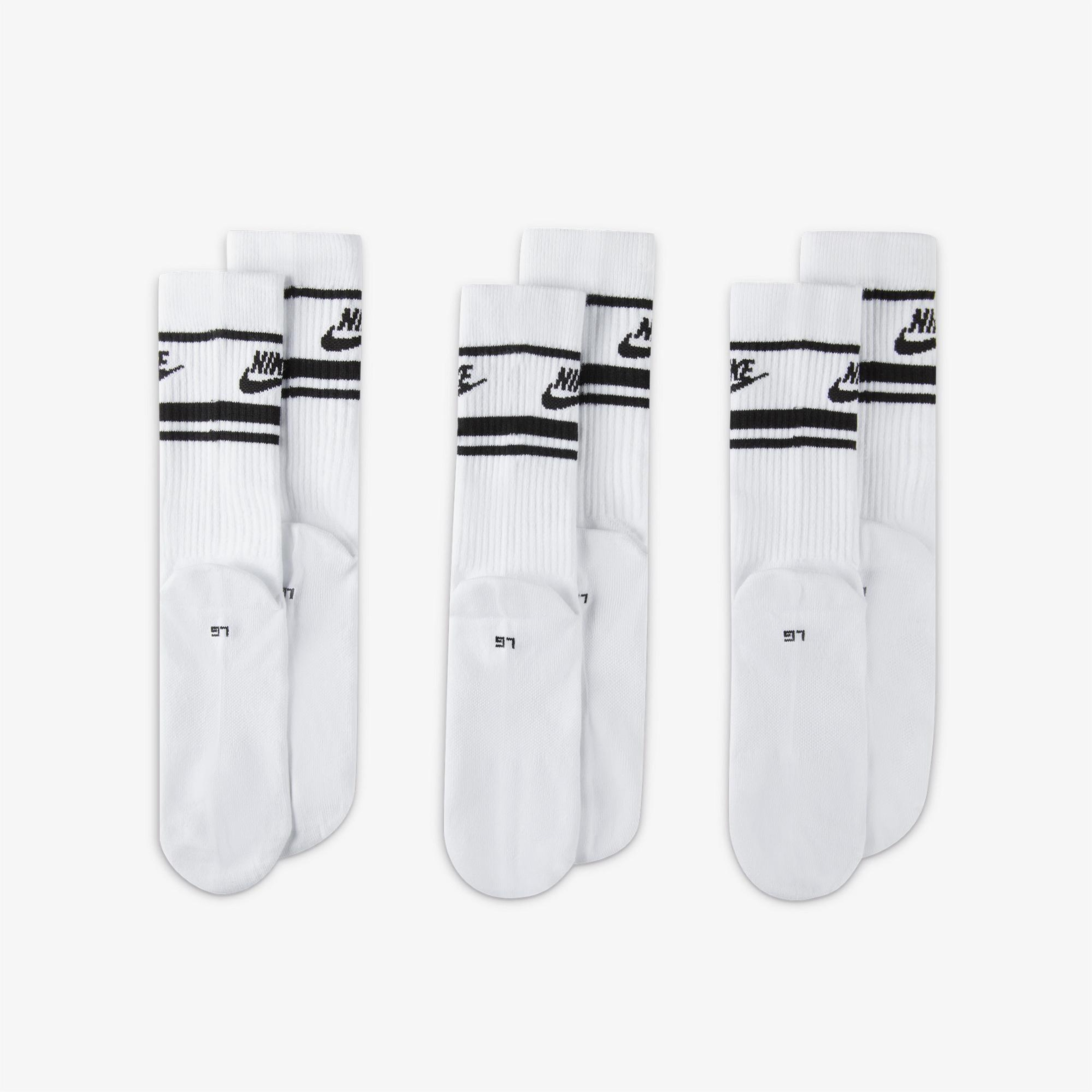 Nike Sportswear Everyday Essential Cr 3'lü Unisex Beyaz Çorap