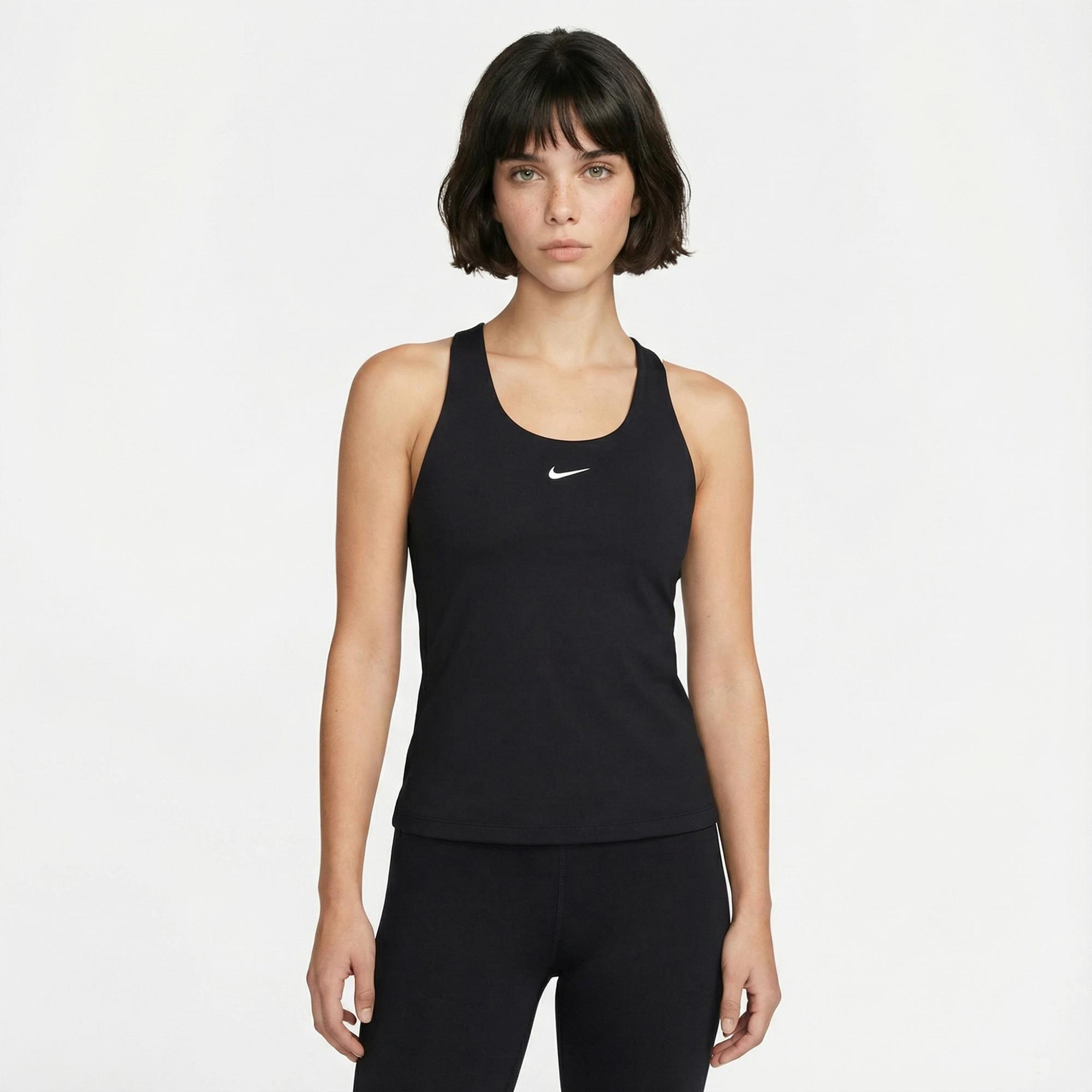 Nike Dri-Fit Swoosh Tank Kadın Siyah Kolsuz T-Shirt