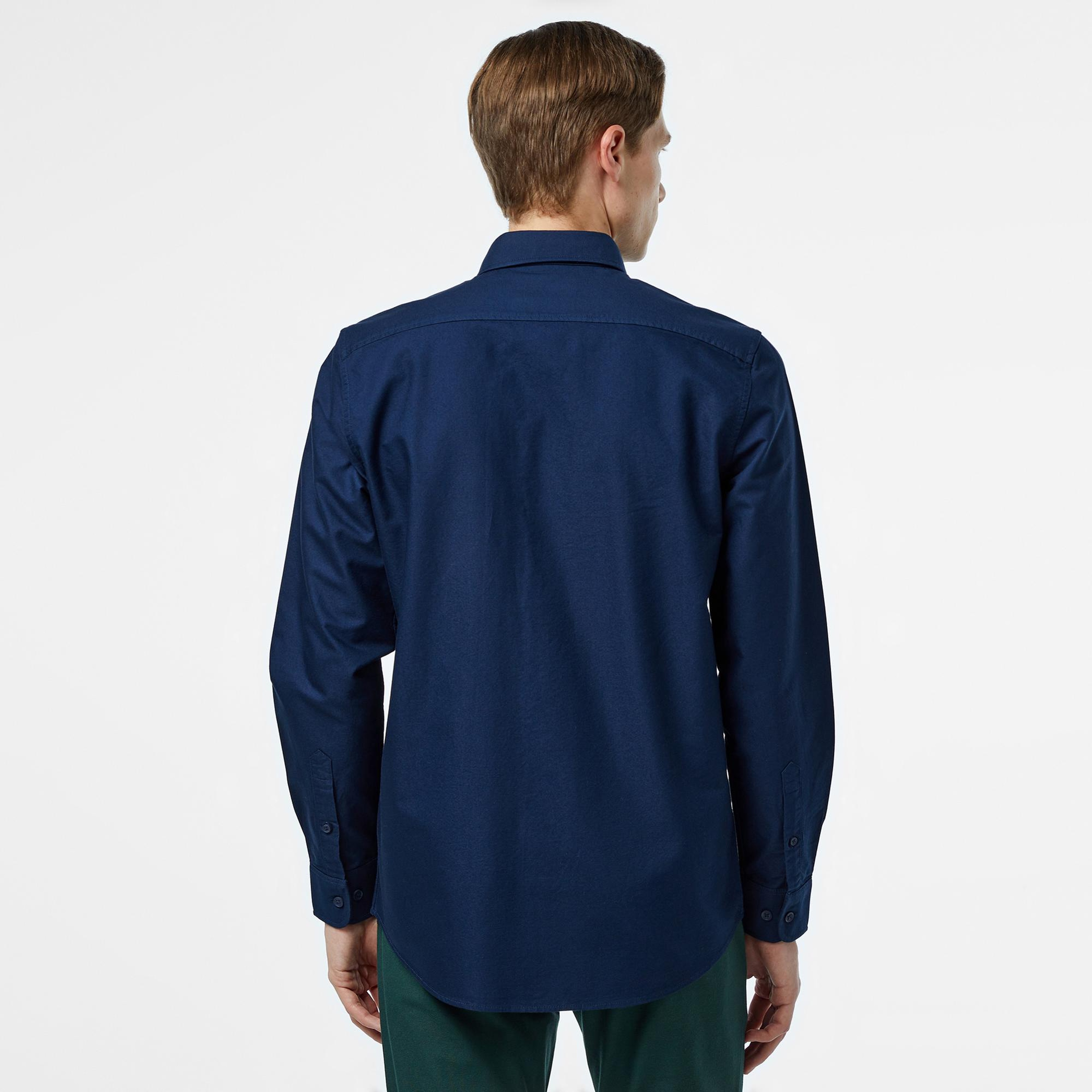 Lacoste Erkek Slim Fit Düğmeli Yaka Lacivert Gömlek