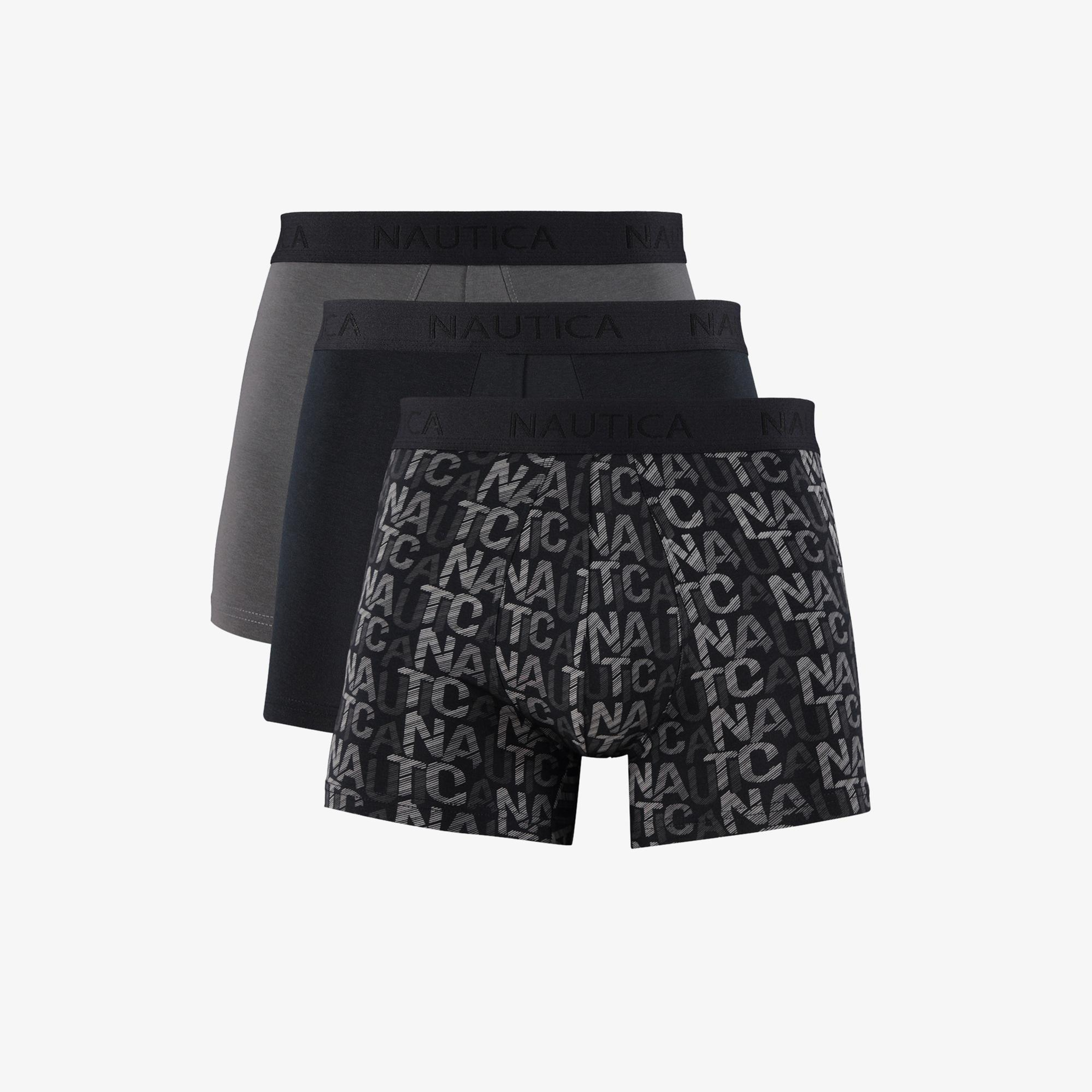 Nautica Erkek Siyah Standart Fit 3'lü Boxer