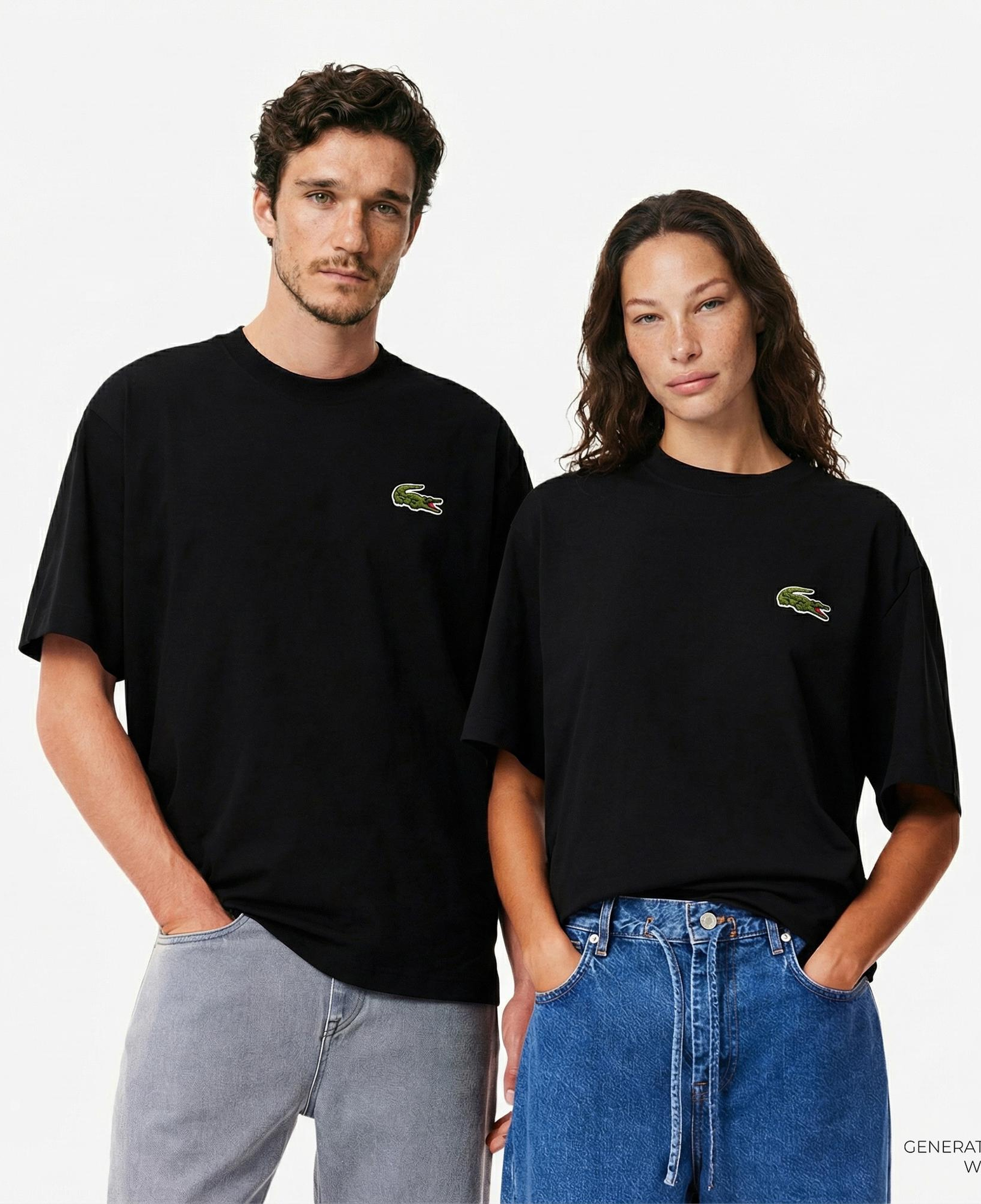 Lacoste Unisex Loose Fit Bisiklet Yaka Siyah T-Shirt