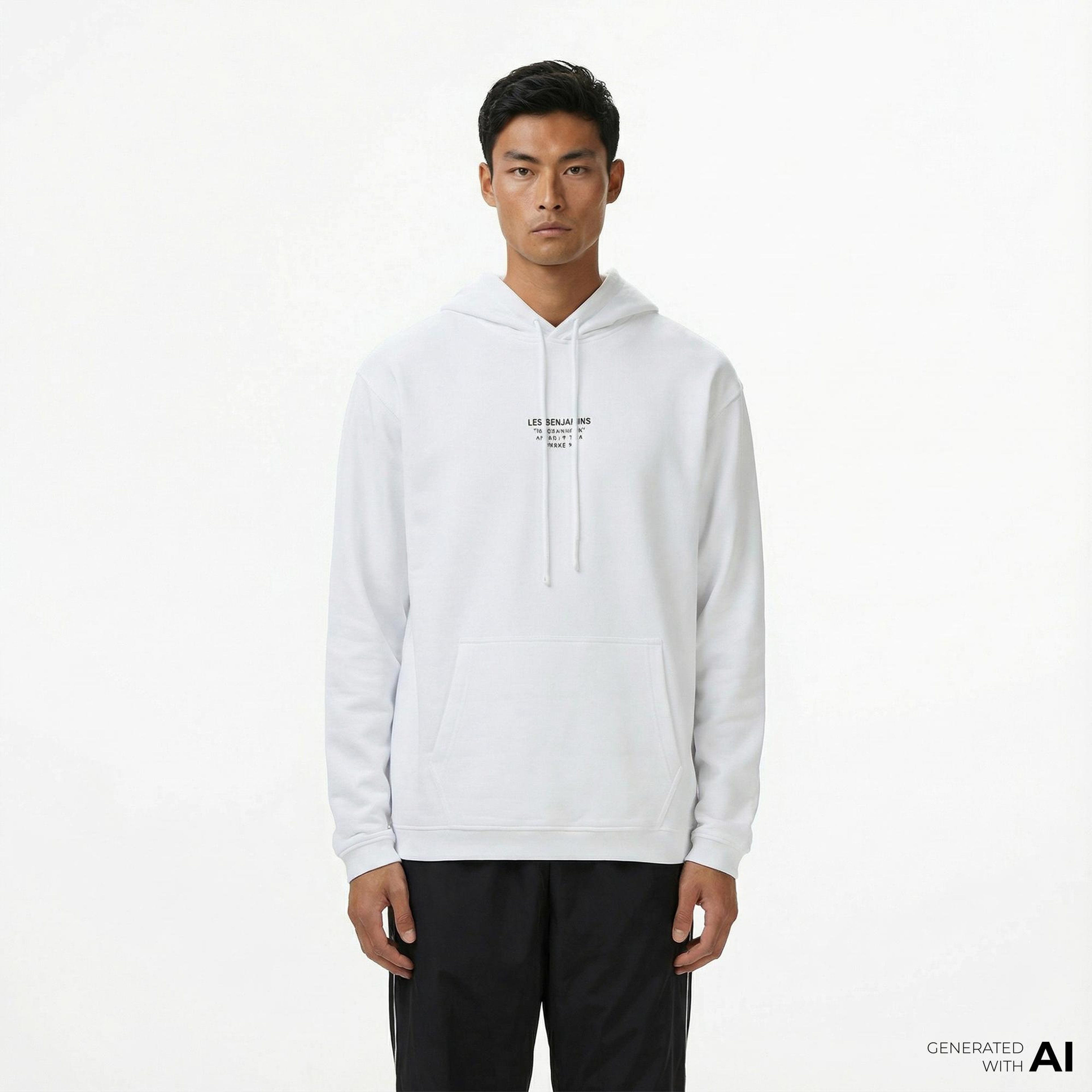 Les Benjamins 004 Erkek Beyaz Sweatshirt