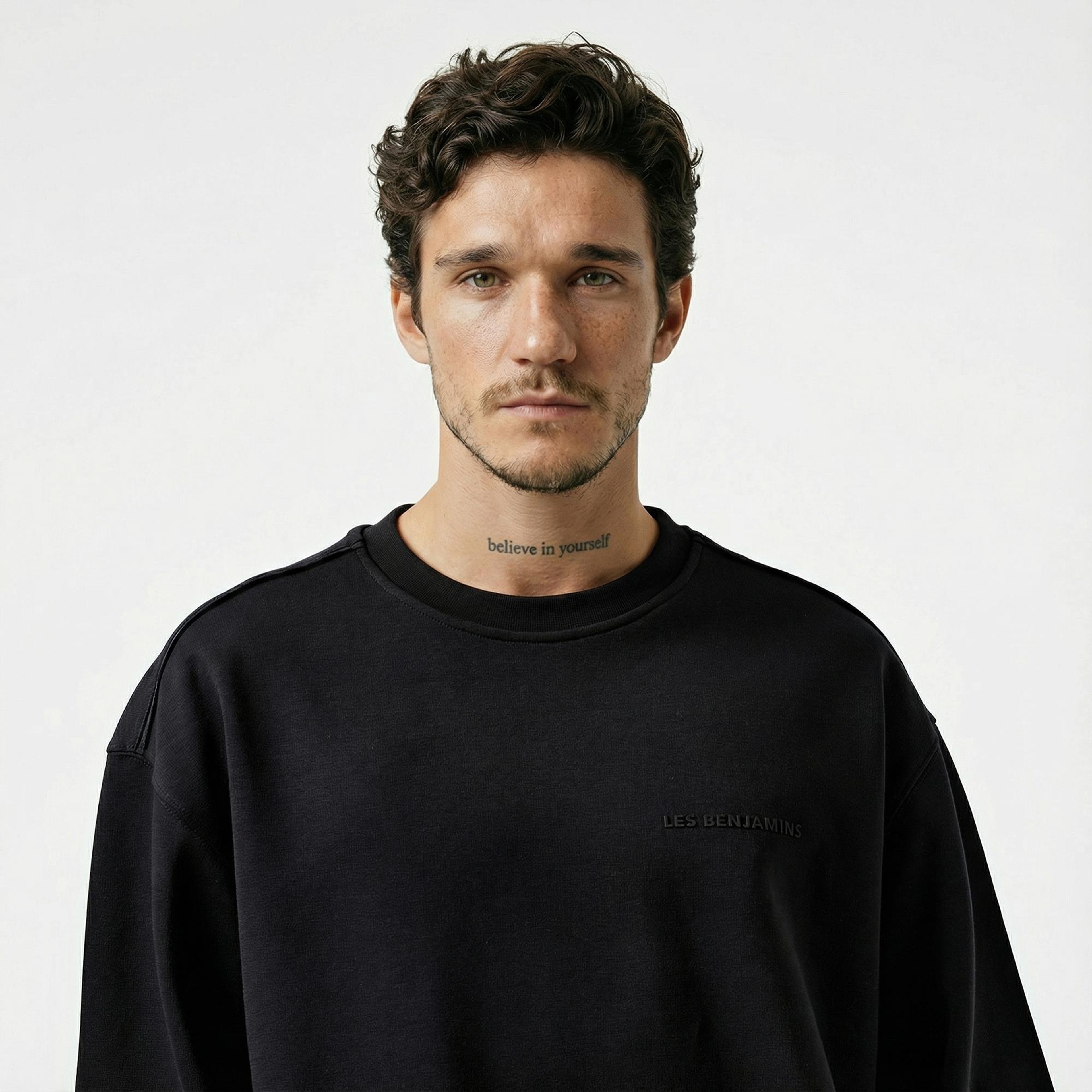 Les Benjamins 403 Erkek Siyah Sweatshirt