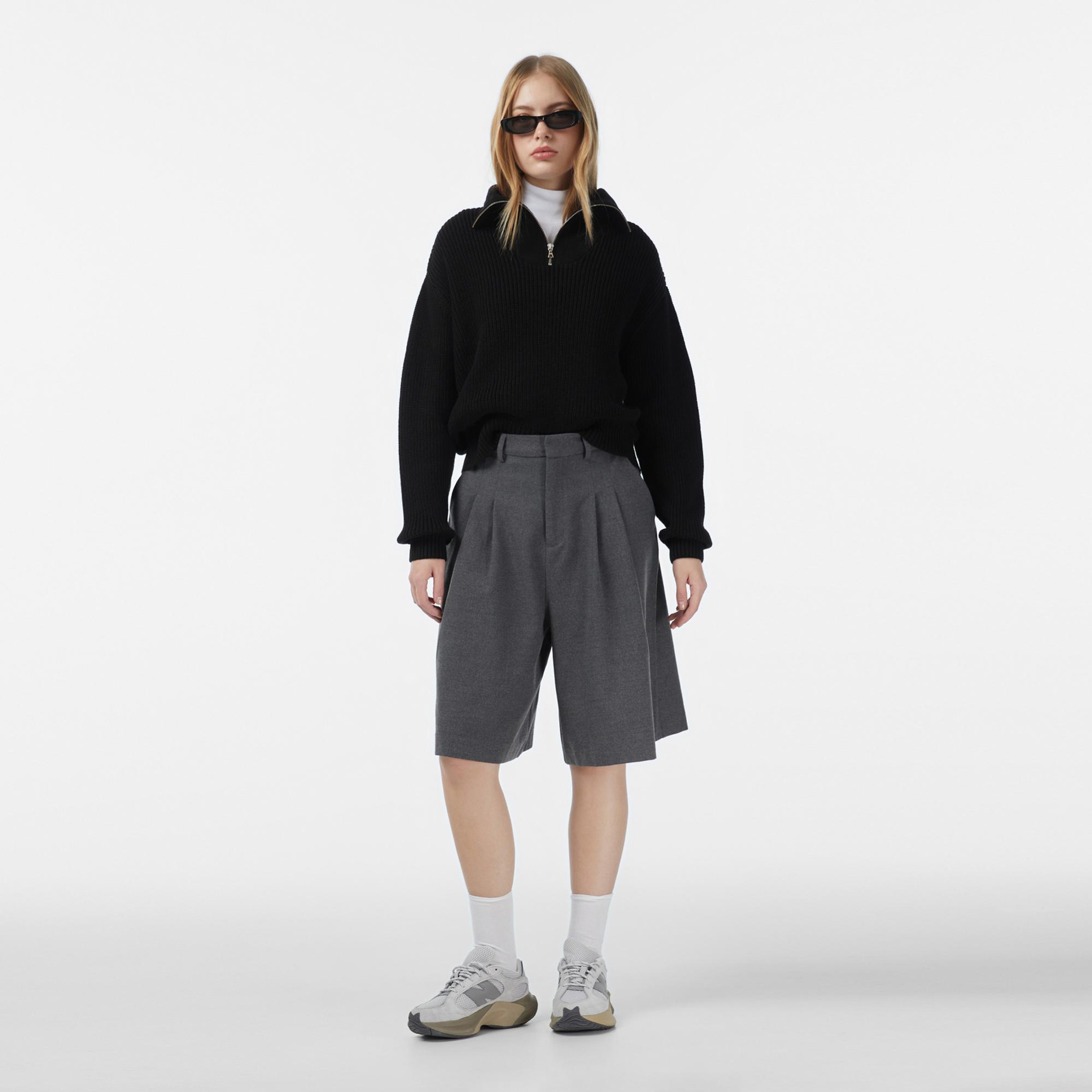 Les Benjamins Regular Fit Kadın Siyah Triko