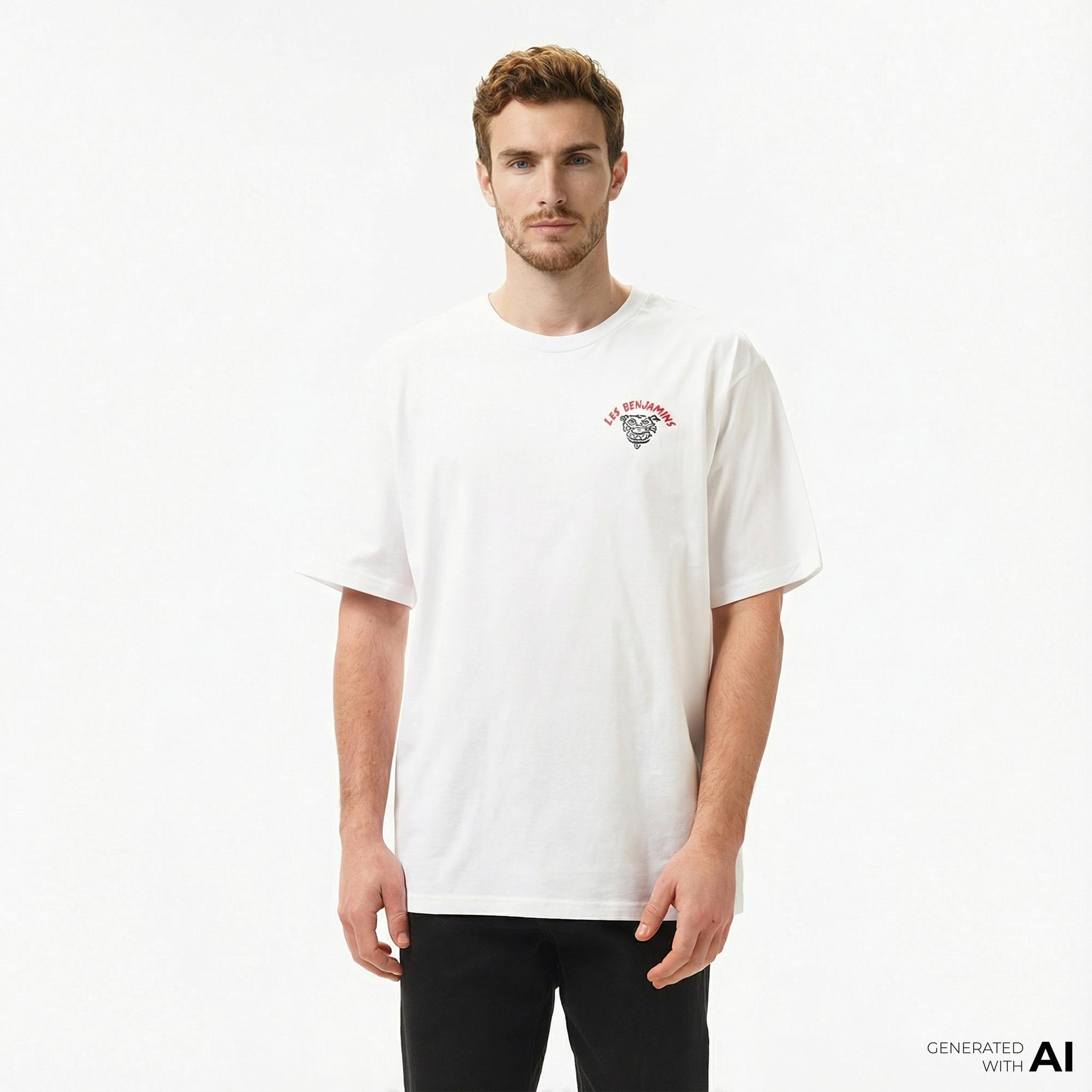 Les Benjamins Relaxed 031 Erkek Beyaz T-Shirt