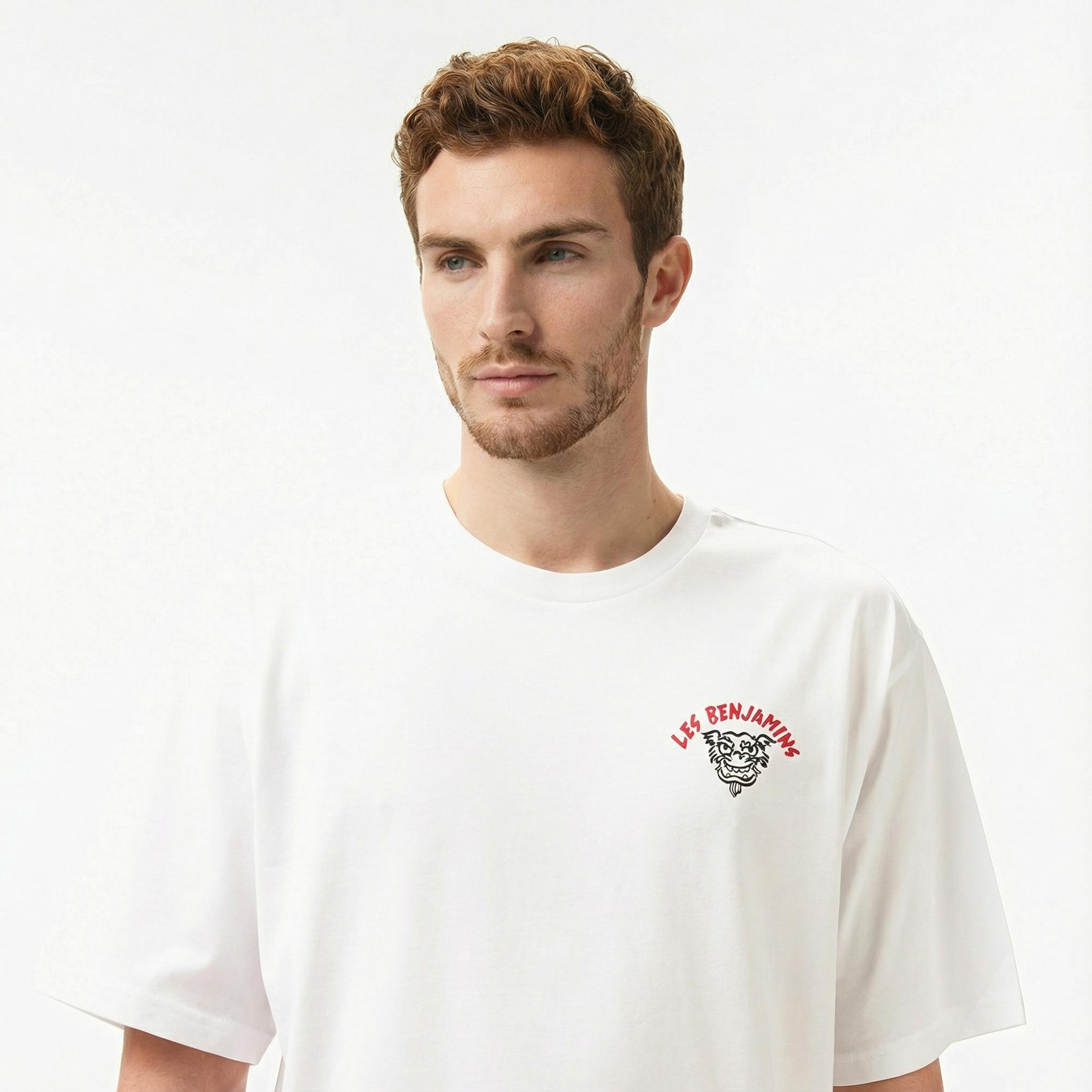 Les Benjamins Relaxed 031 Erkek Beyaz T-Shirt