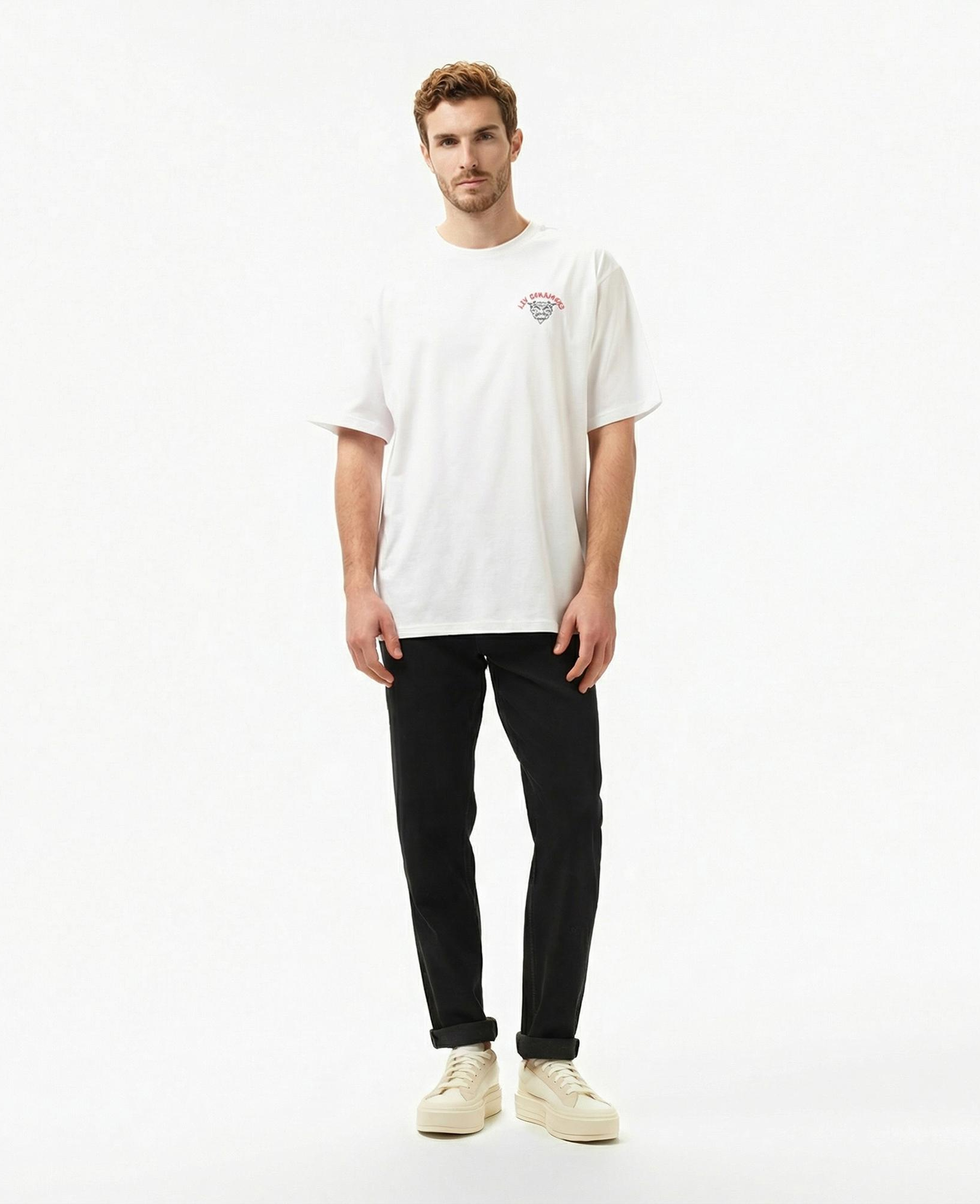 Les Benjamins Relaxed 031 Erkek Beyaz T-Shirt