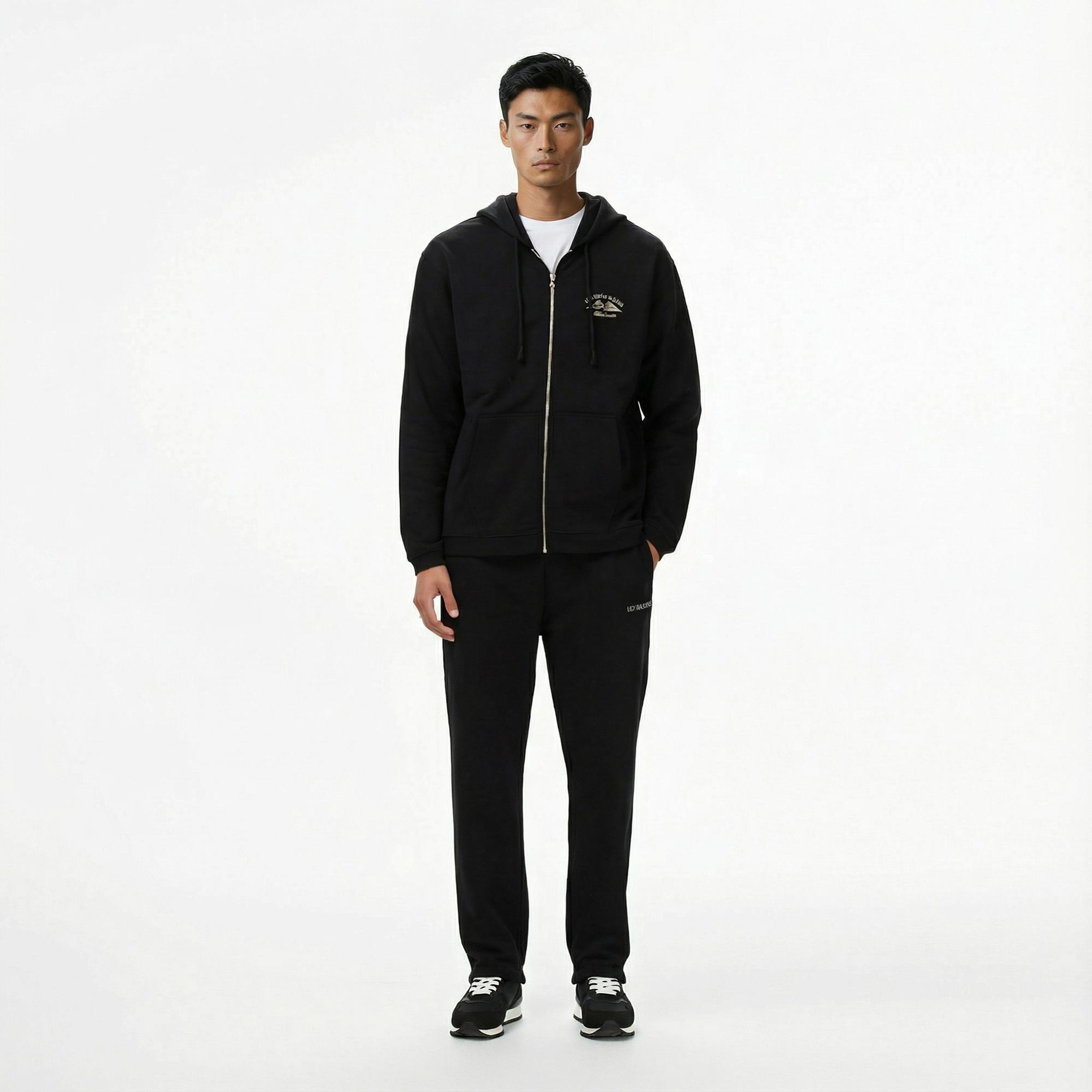Les Benjamins Zip 002 Erkek Siyah Sweatshirt