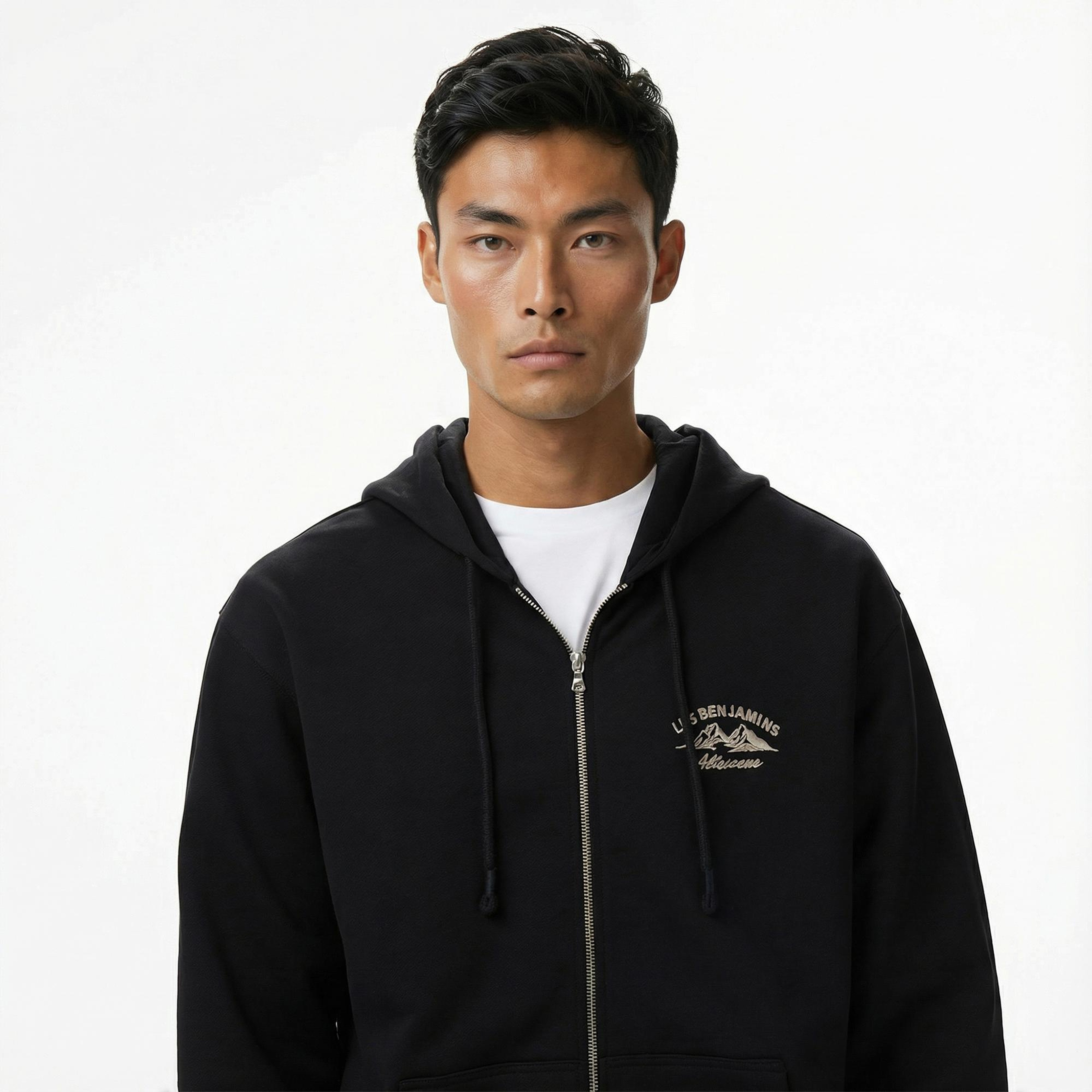 Les Benjamins Zip 002 Erkek Siyah Sweatshirt