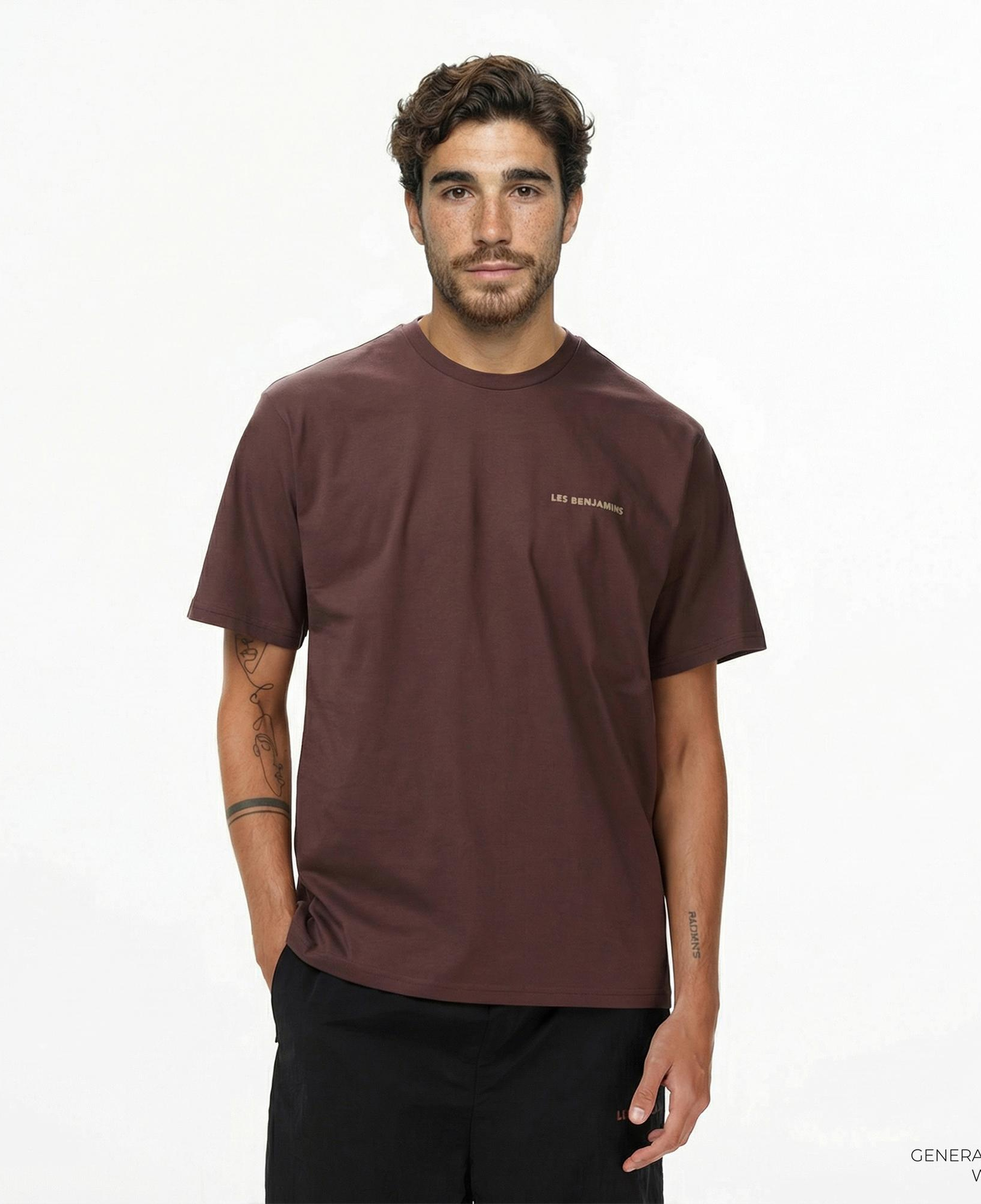 Les Benjamins Relaxed 010 Erkek Kahverengi T-Shirt