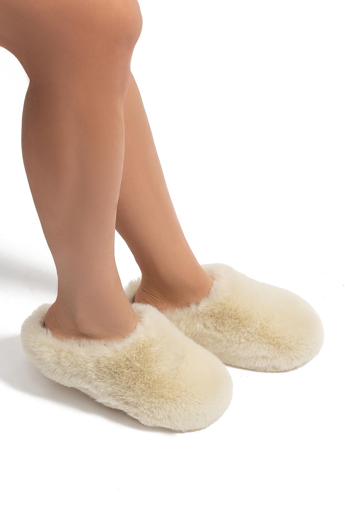 Stone Kadın Peluş Ev Terliği Bej 37/41