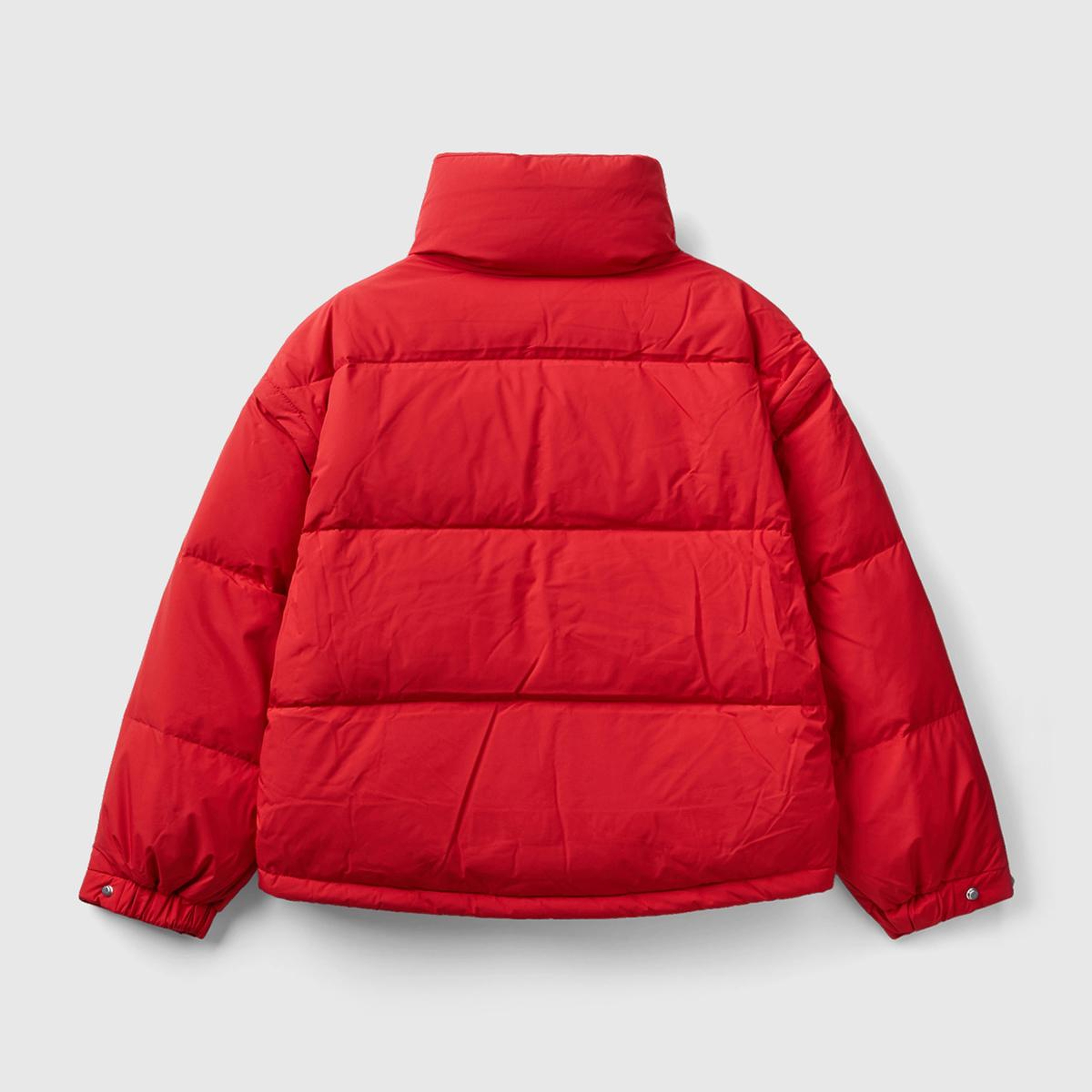 Kadın Kırmızı Kaz Tüyü Dolgulu Pufa Mont