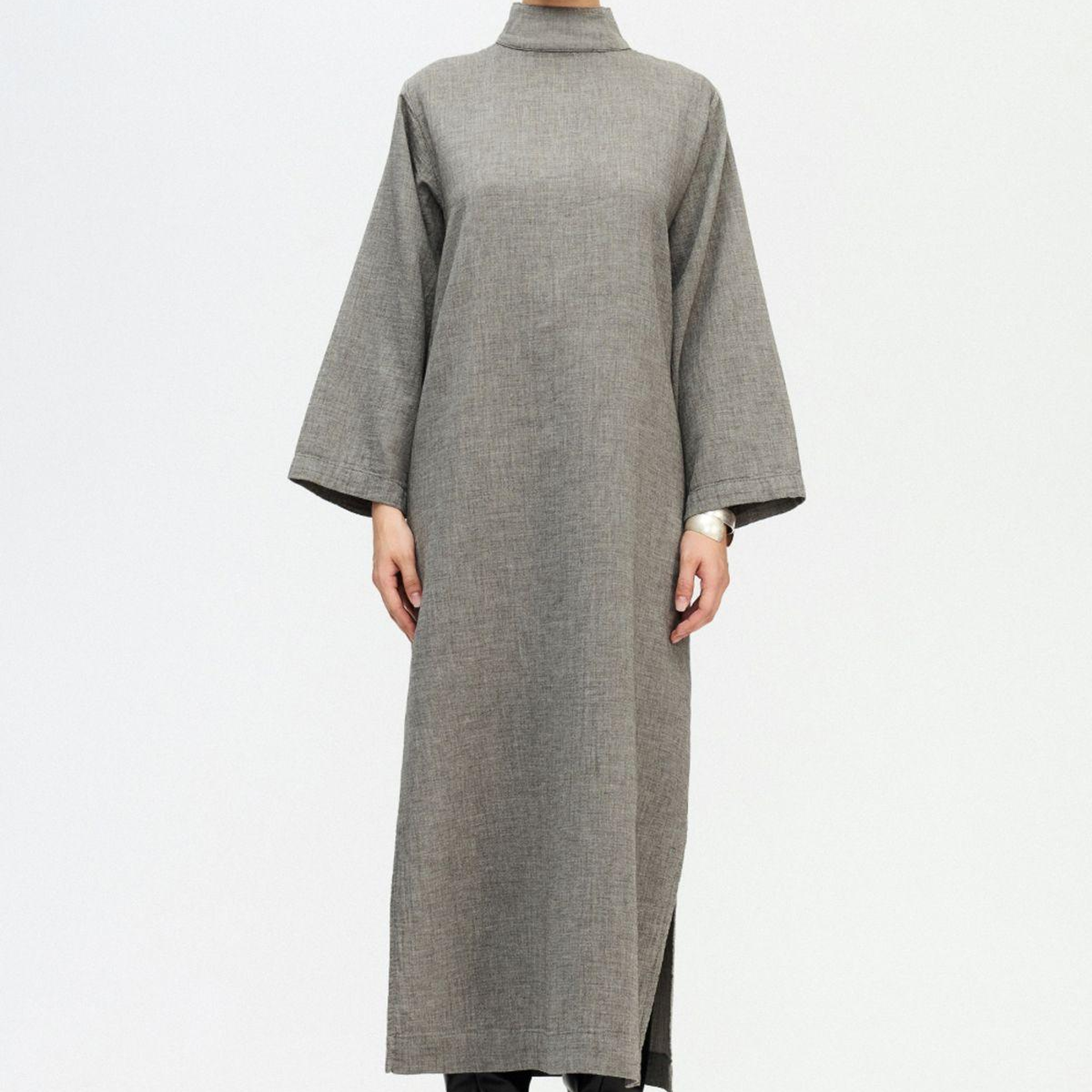 İKİKIZ Gri Boğazlı Elbise Kadın Renkli