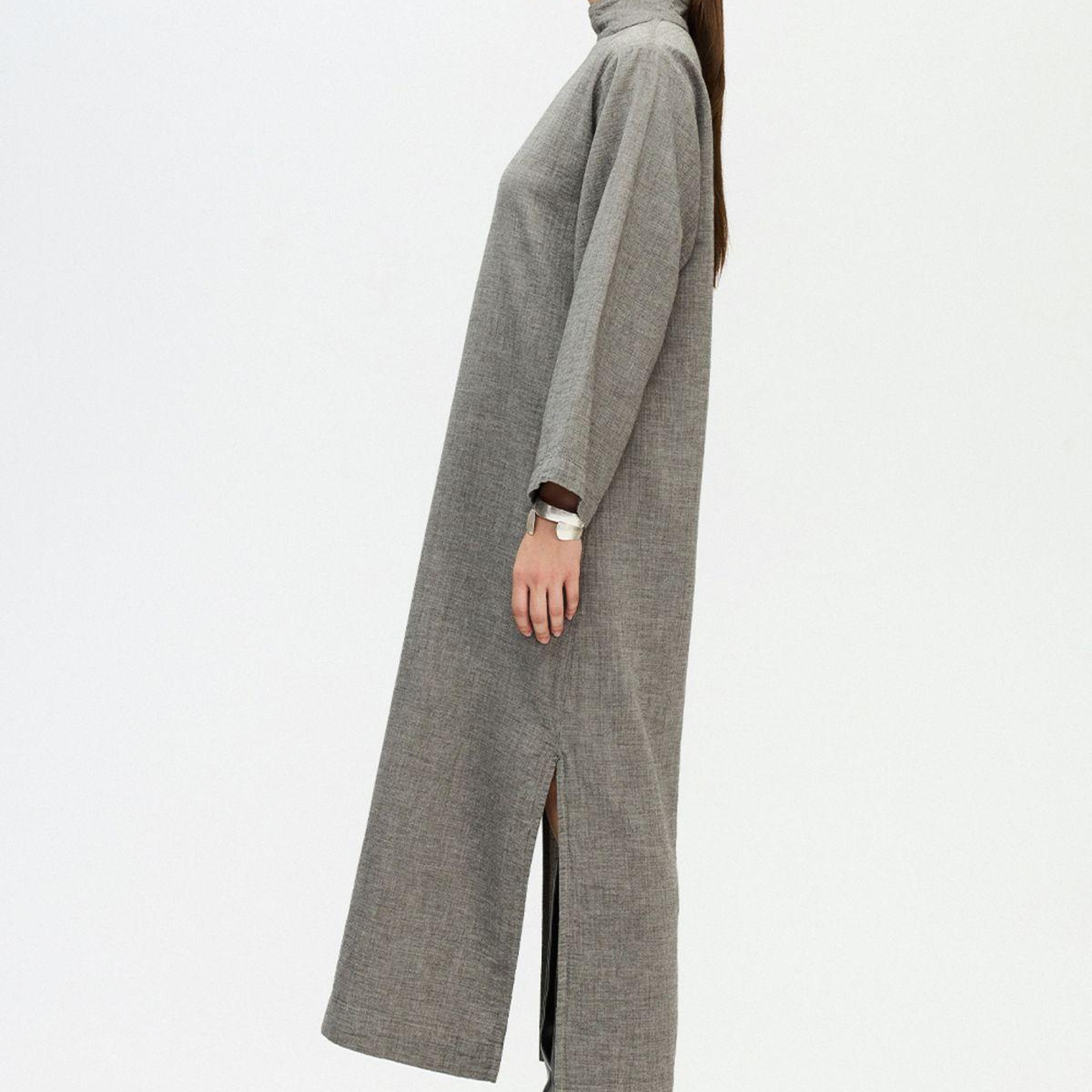 İKİKIZ Gri Boğazlı Elbise Kadın Renkli