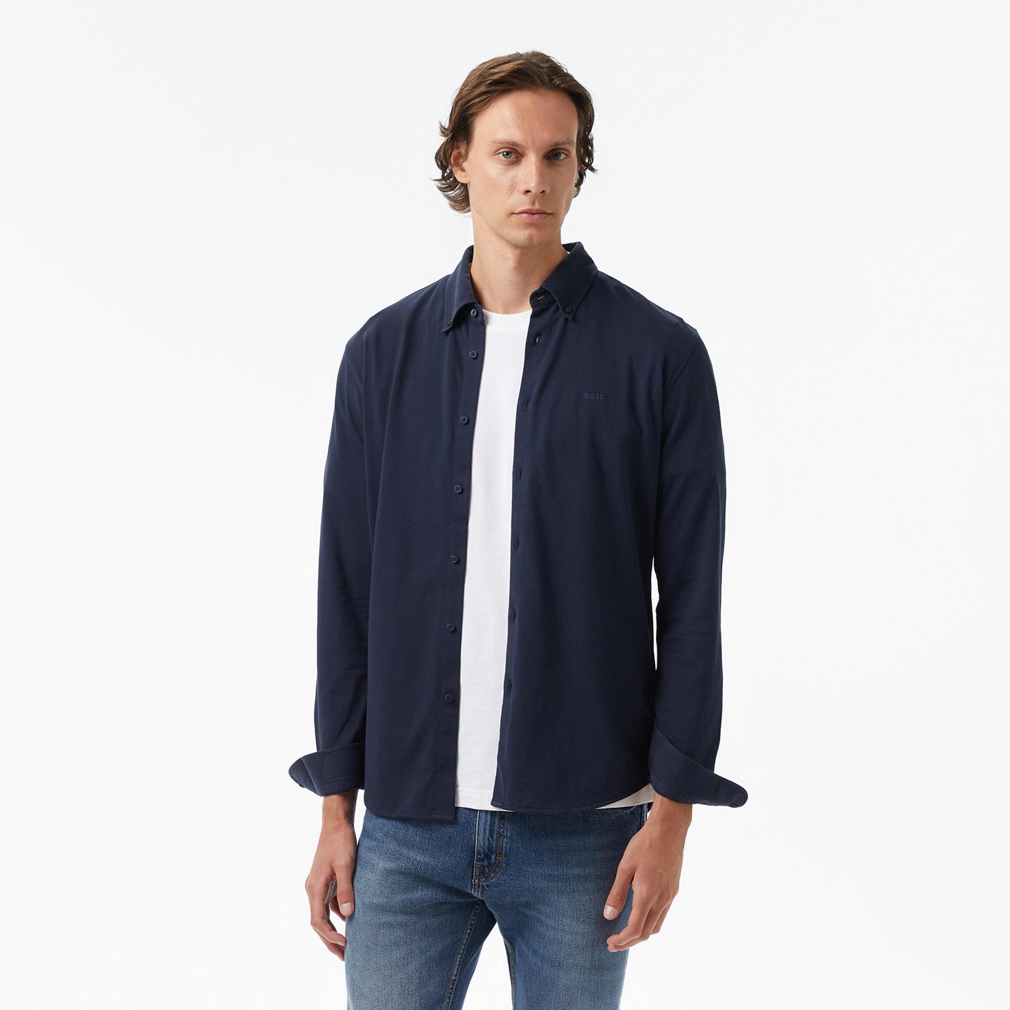 Boss Erkek Lacivert Gömlek