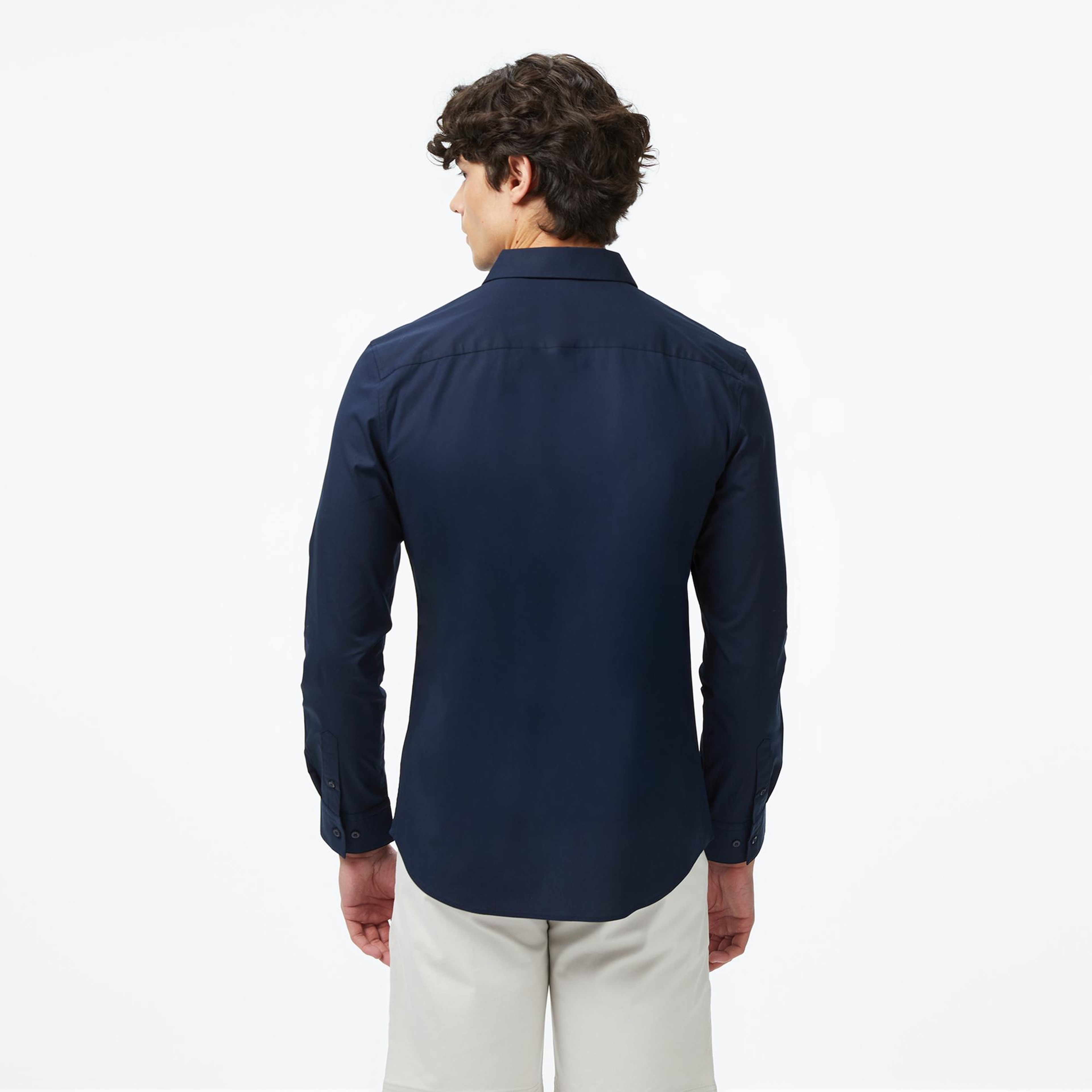 Calvin Klein Solid Stretch Slim Erkek Lacivert Gömlek