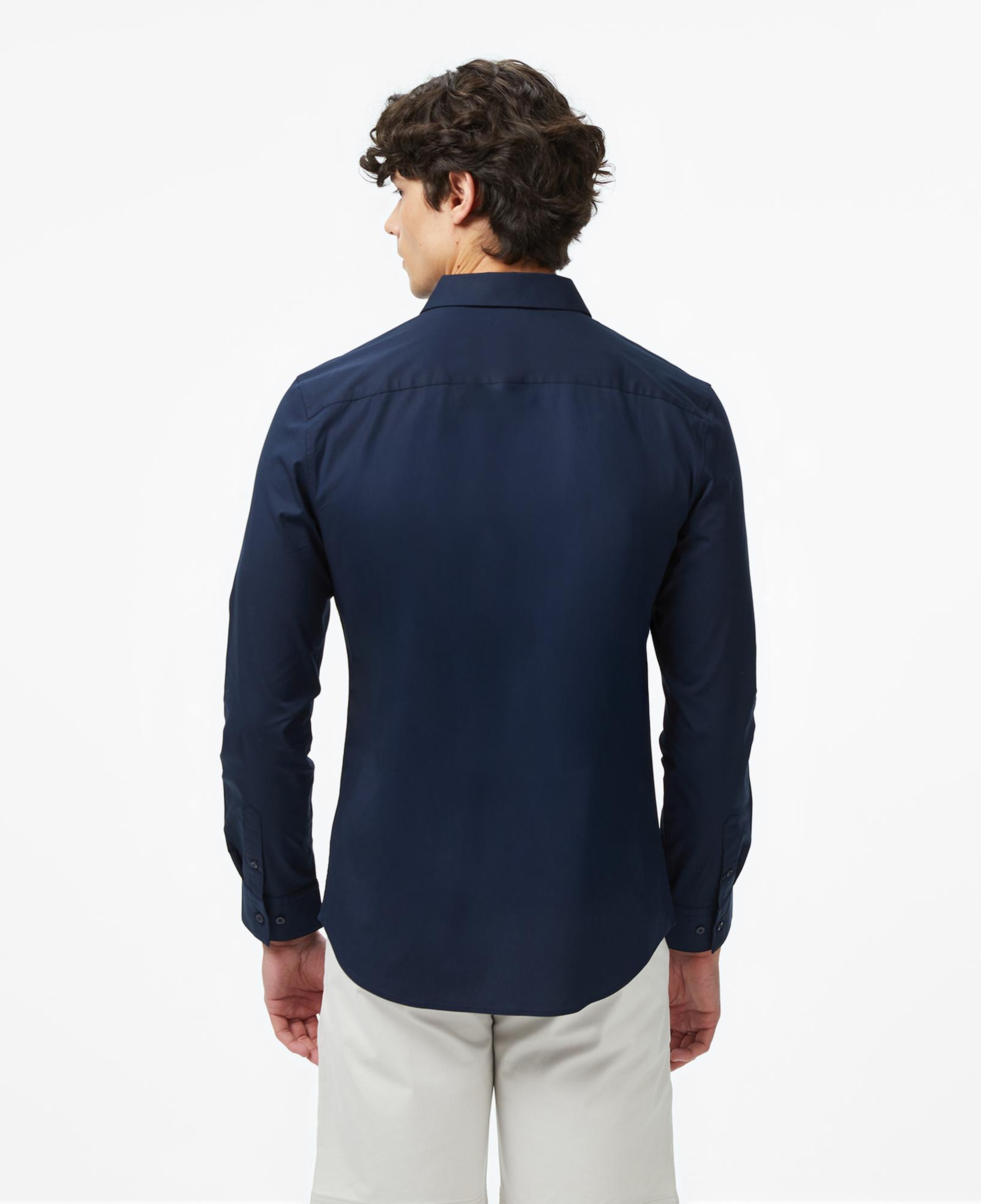 Calvin Klein Solid Stretch Slim Erkek Lacivert Gömlek