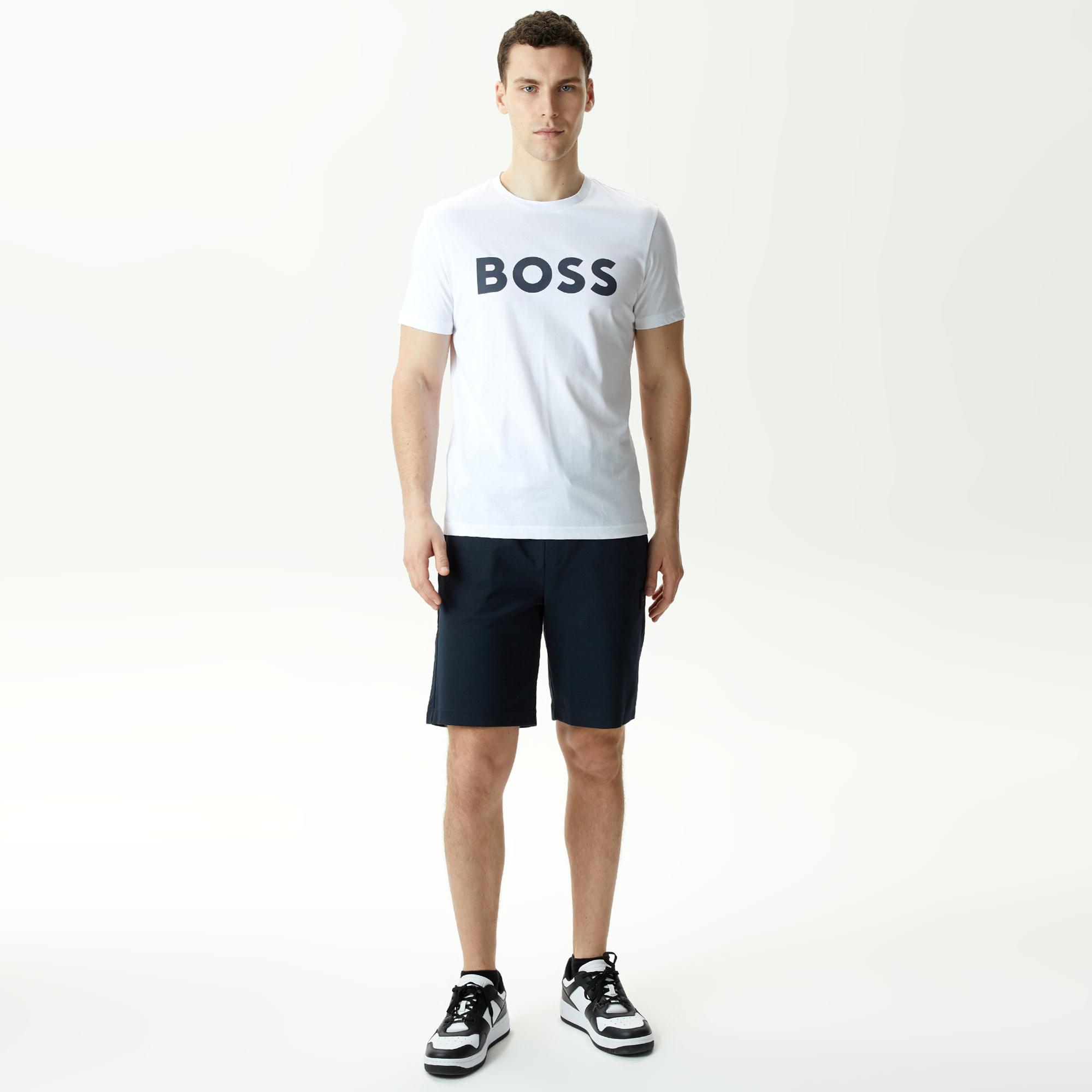 Boss Thinking Erkek Beyaz T-Shirt