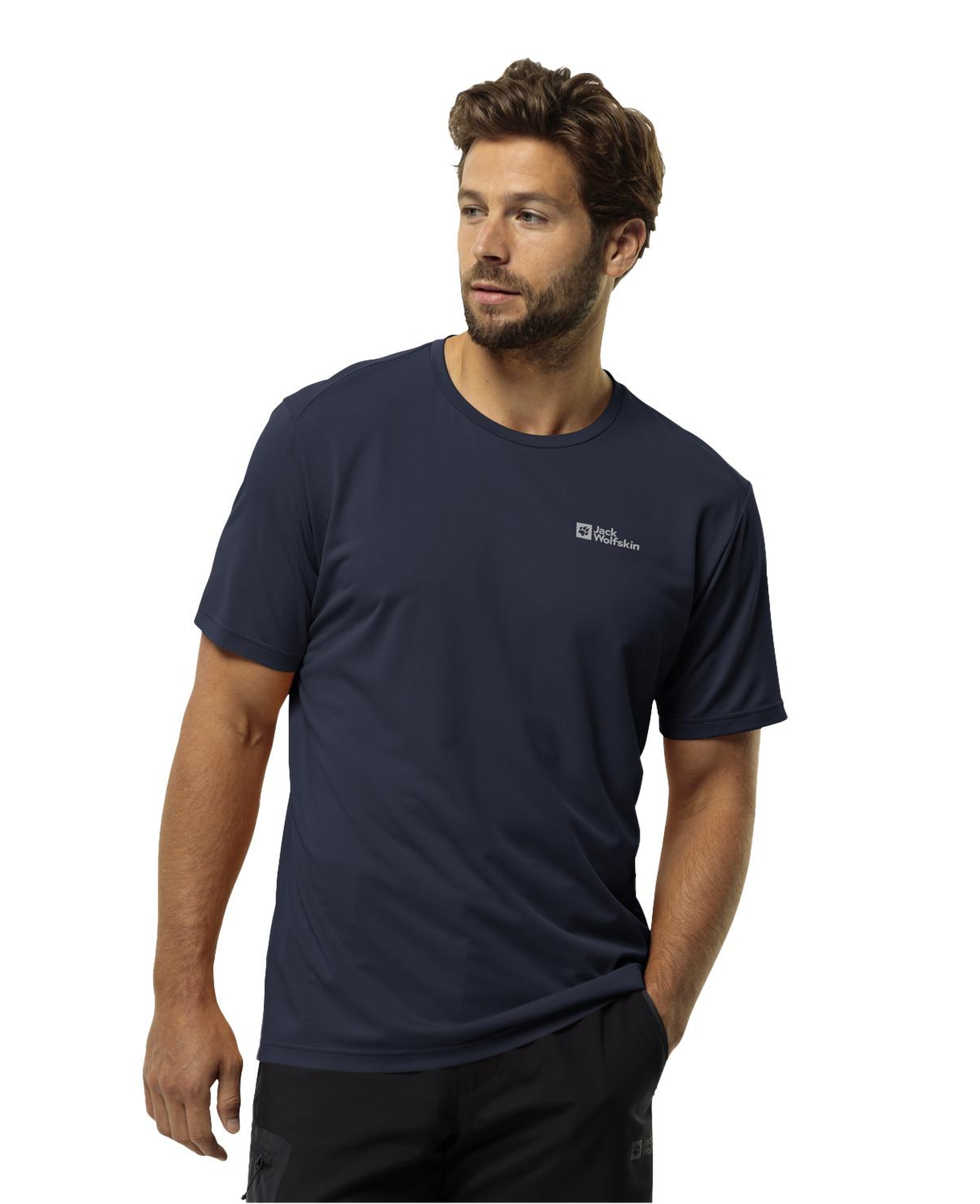 Jack Wolfskin Delgami Erkek Mavi Tişört