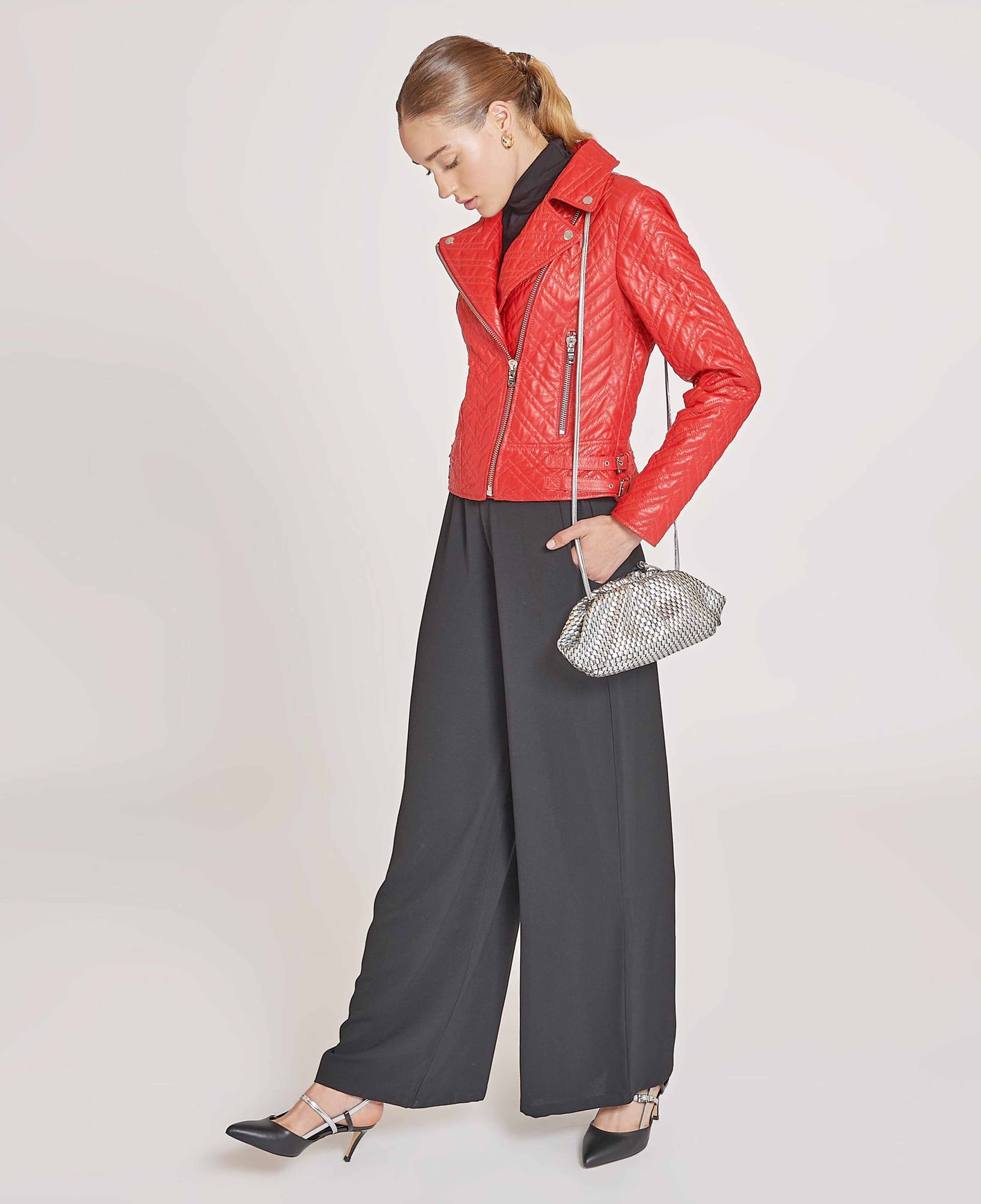 Riccarda Kadın Deri Biker Mont