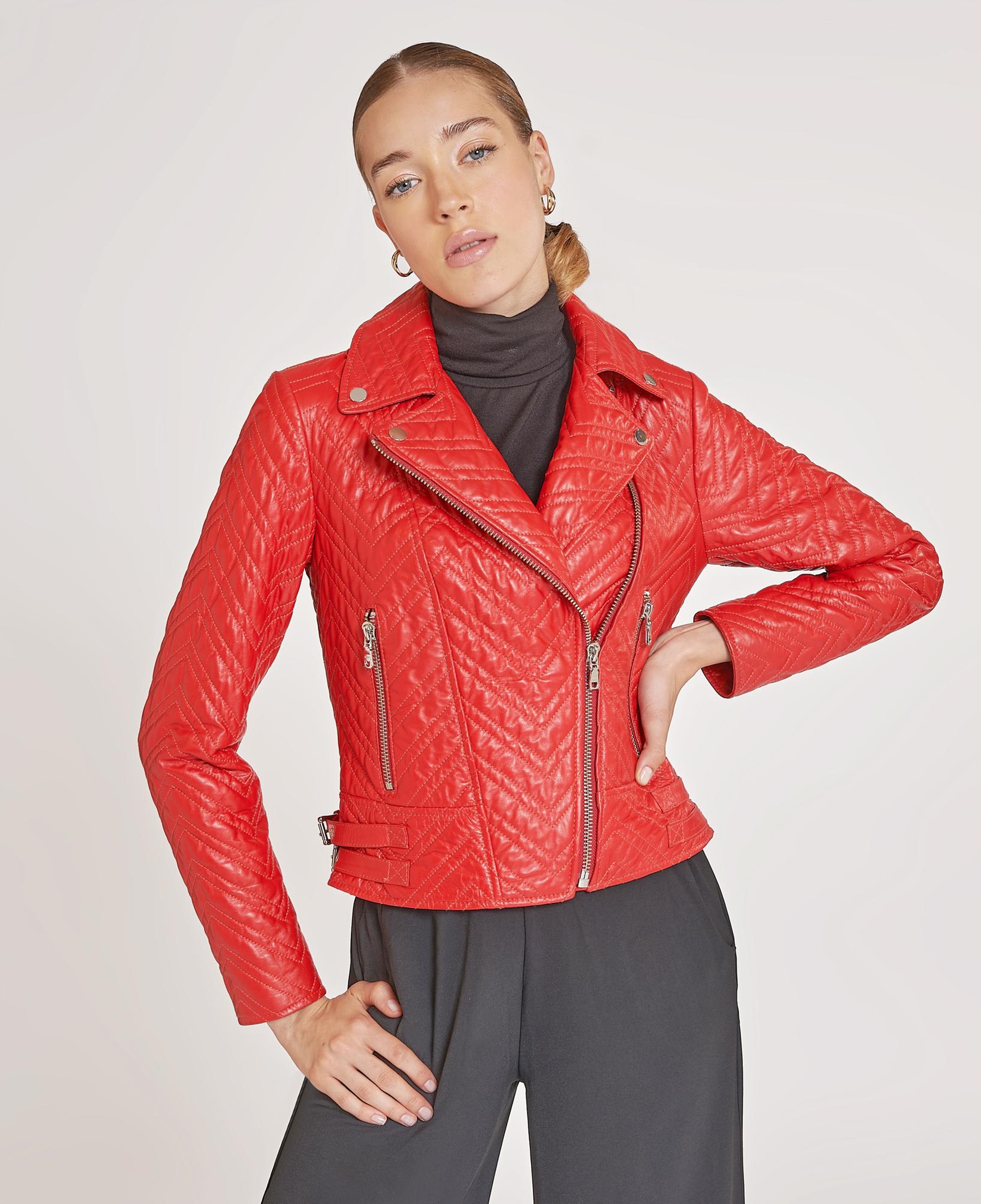 Riccarda Kadın Deri Biker Mont