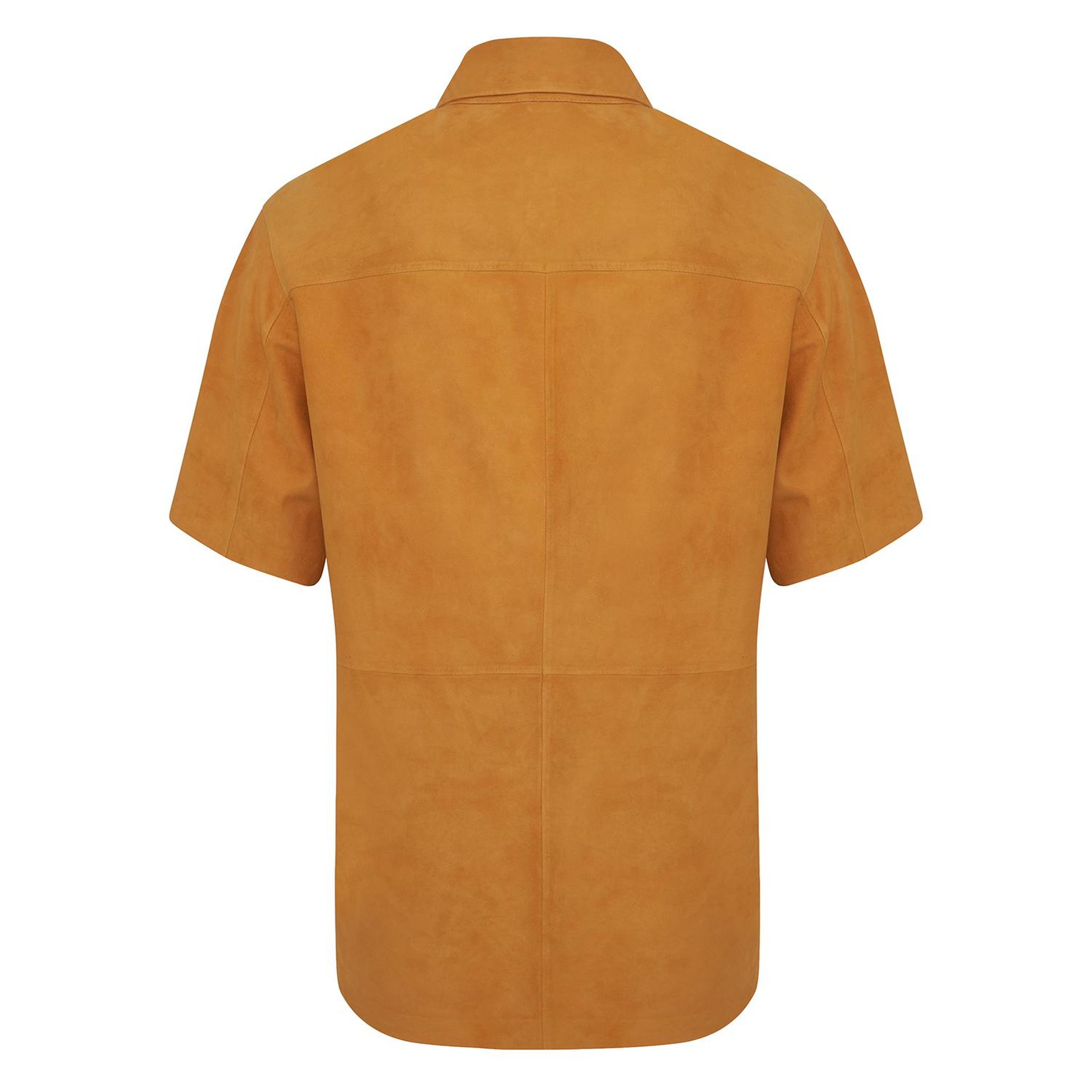 Jemma Turuncu Kadın Kısa Kollu Süet Deri Gömlek