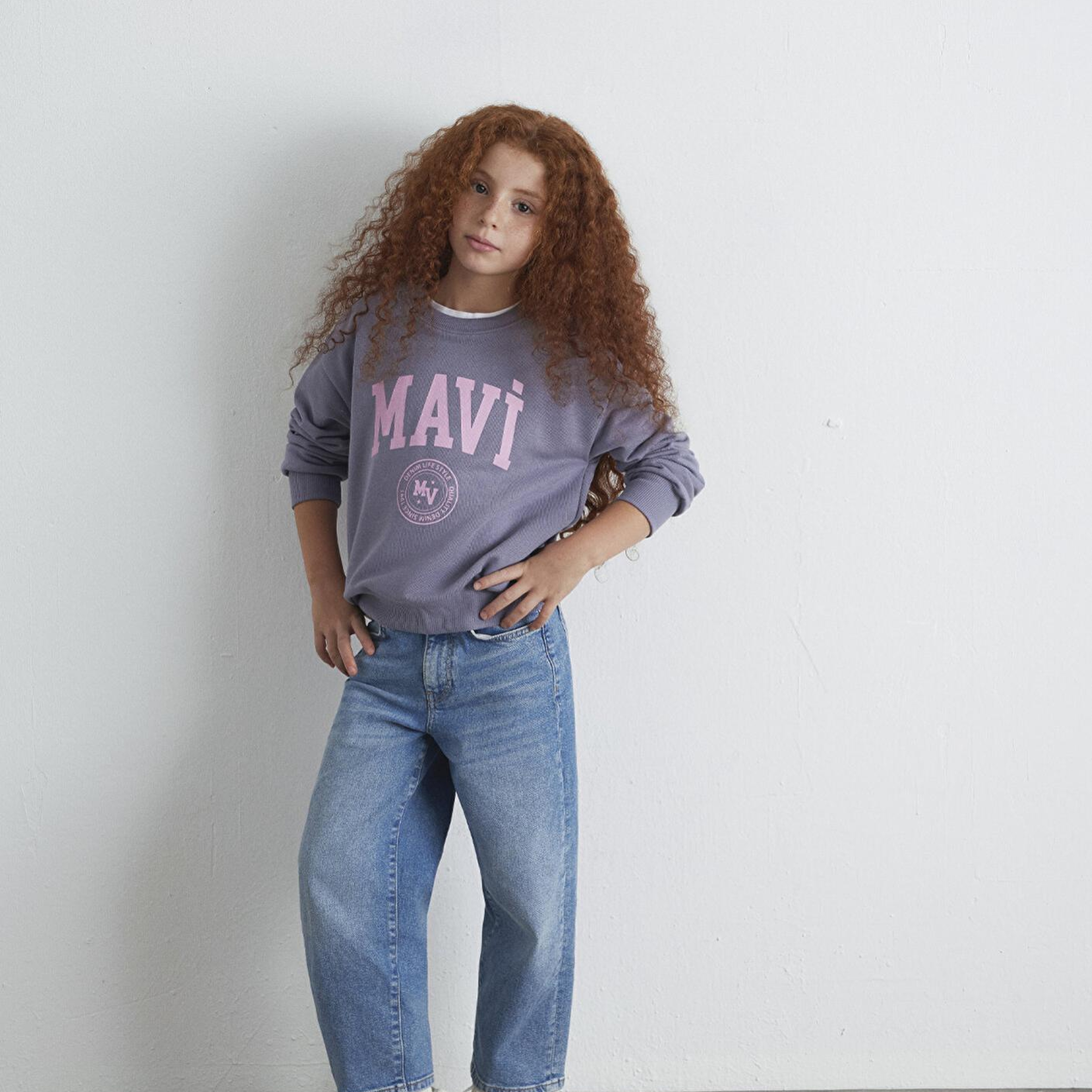 Mavi Mavi Logo Baskılı Mor Sweatshirt 7S10170-88095