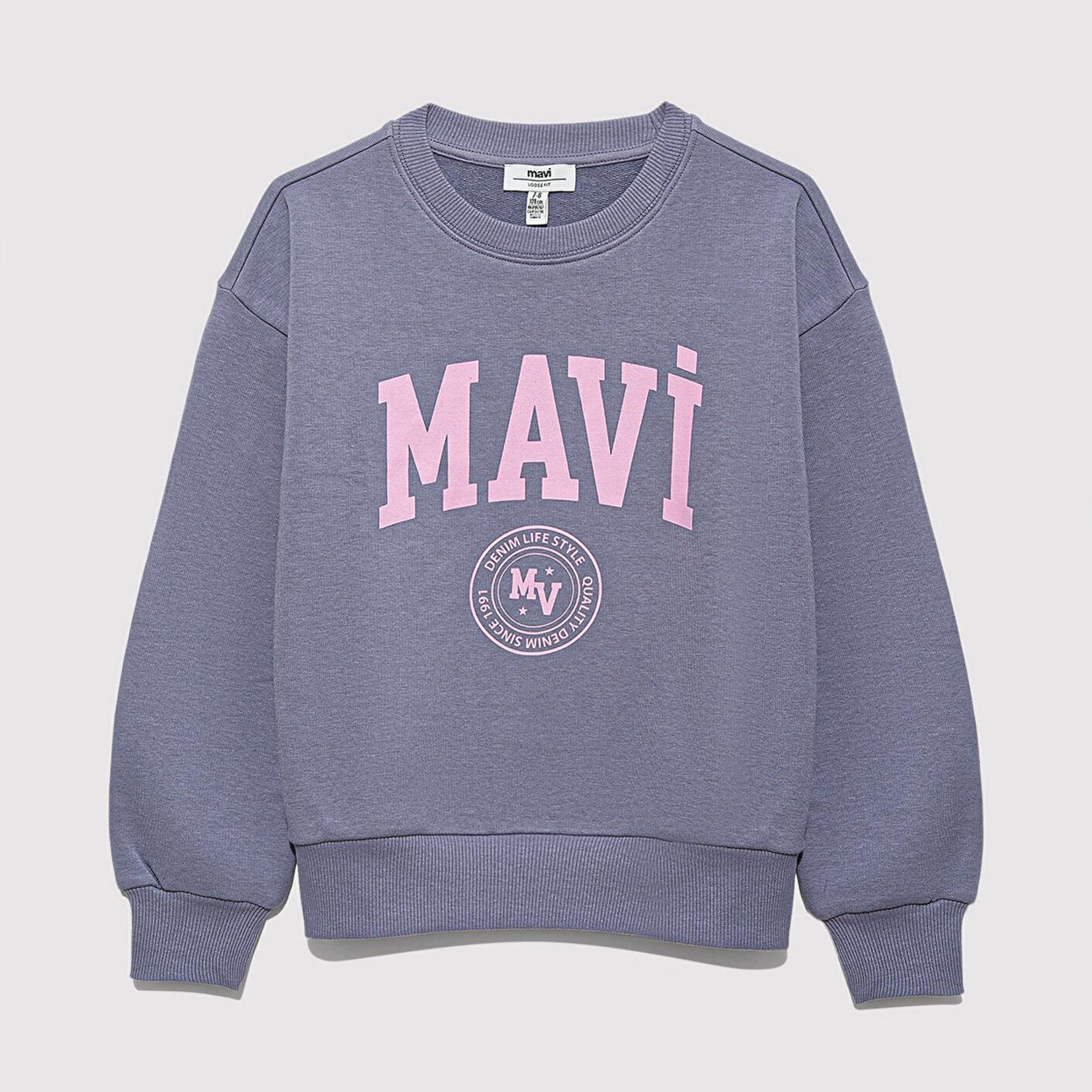 Mavi Mavi Logo Baskılı Mor Sweatshirt 7S10170-88095