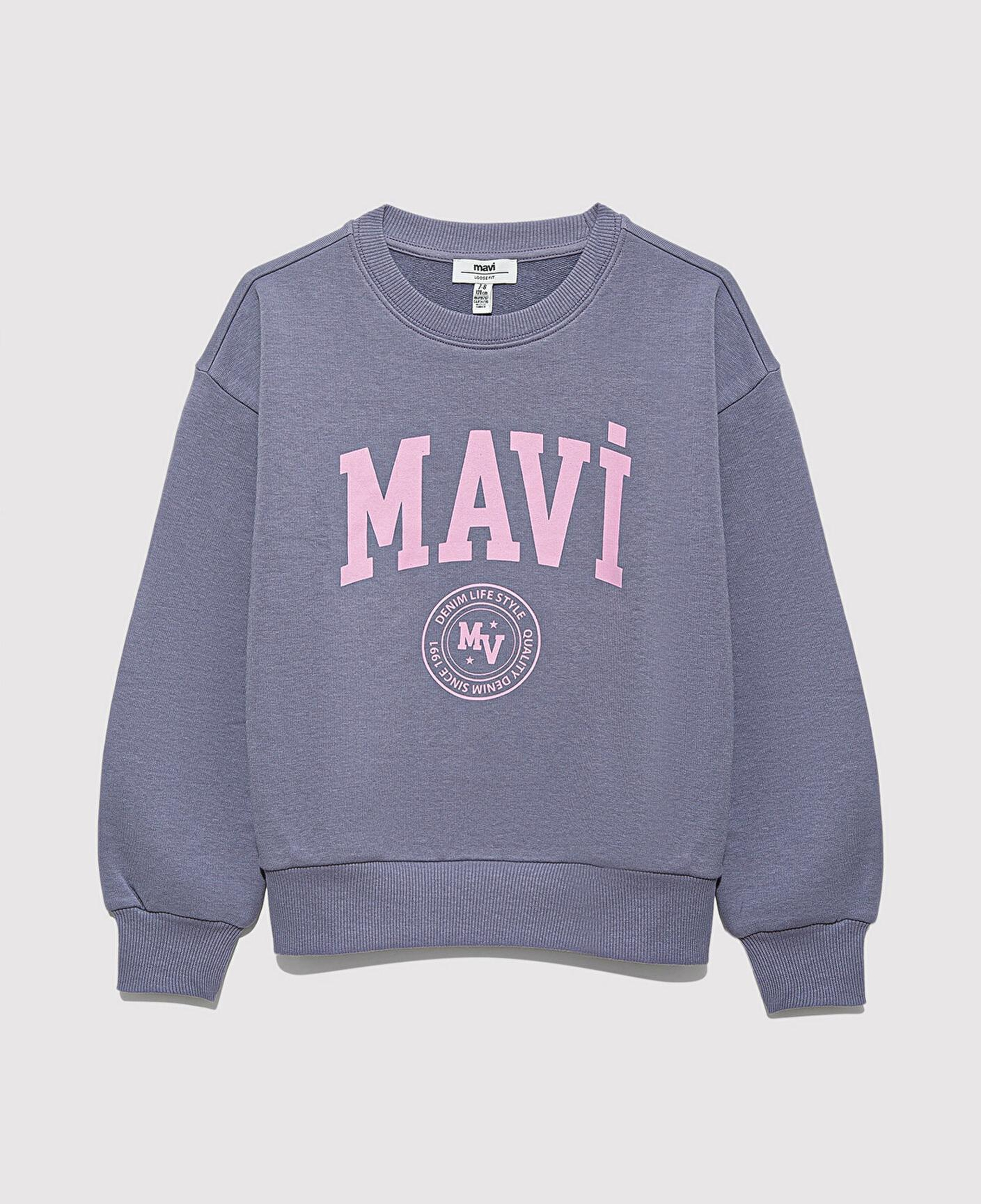 Mavi Mavi Logo Baskılı Mor Sweatshirt 7S10170-88095