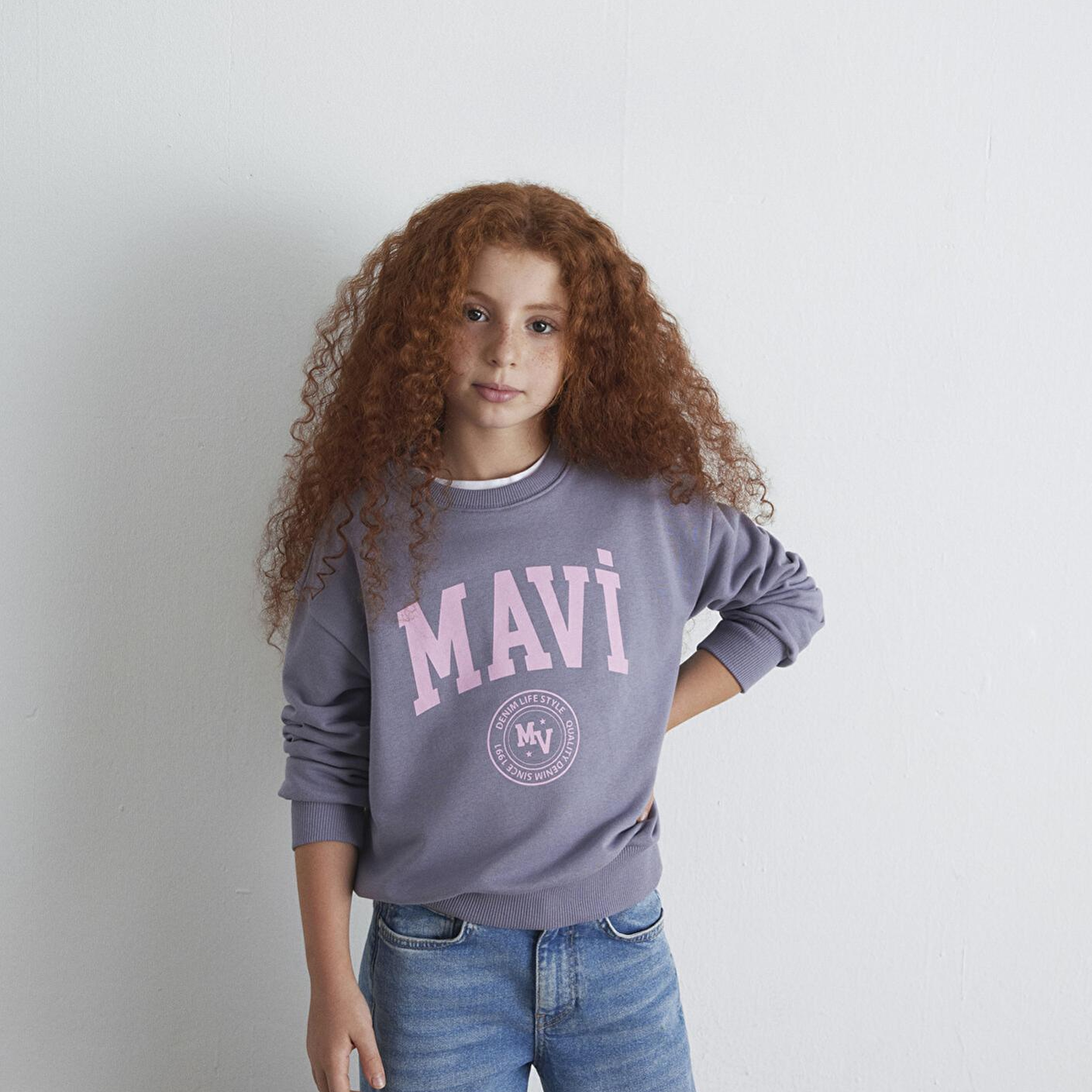 Mavi Mavi Logo Baskılı Mor Sweatshirt 7S10170-88095