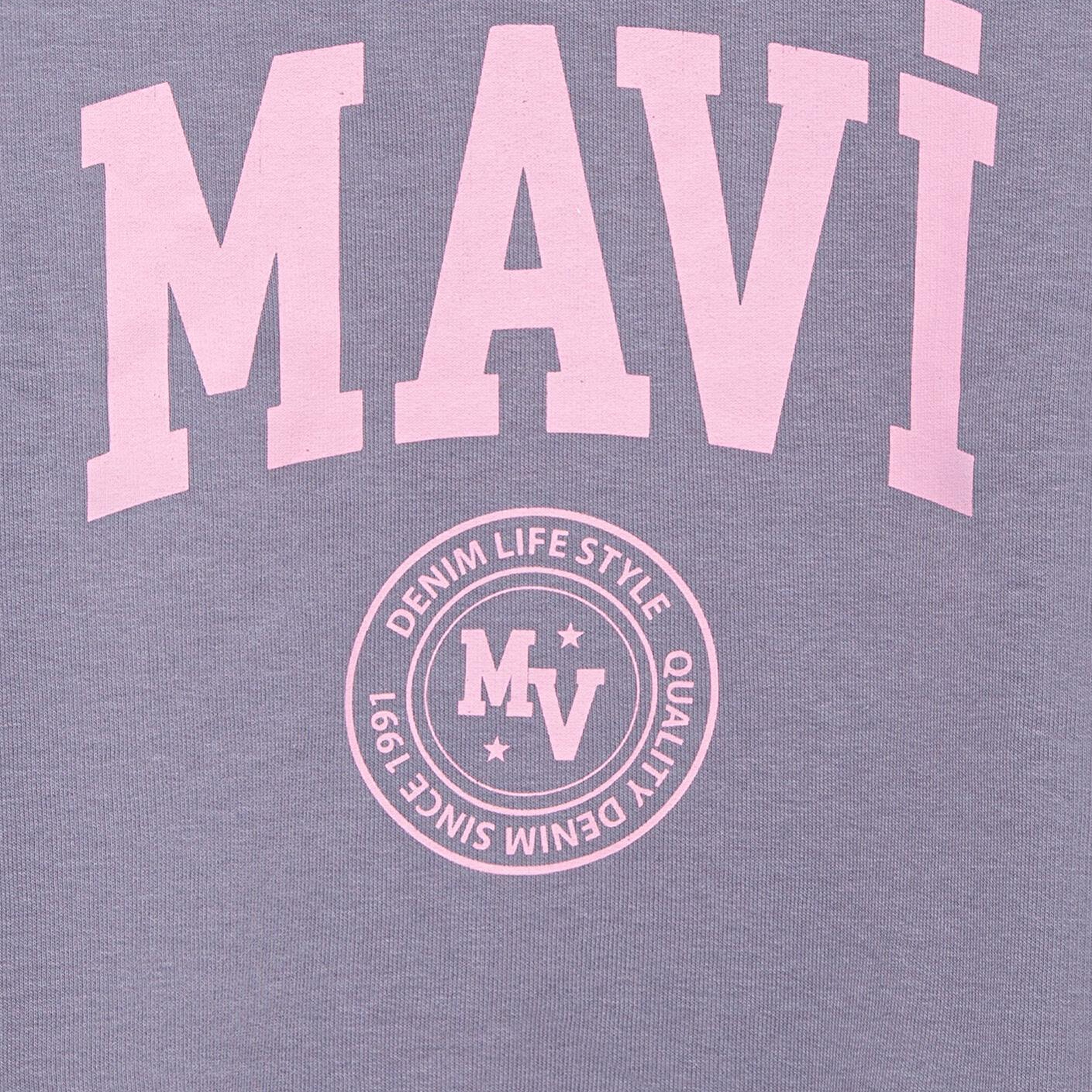 Mavi Mavi Logo Baskılı Mor Sweatshirt 7S10170-88095