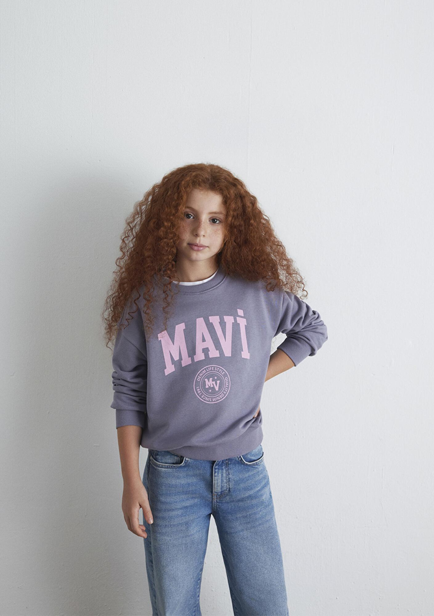 Mavi Mavi Logo Baskılı Mor Sweatshirt 7S10170-88095