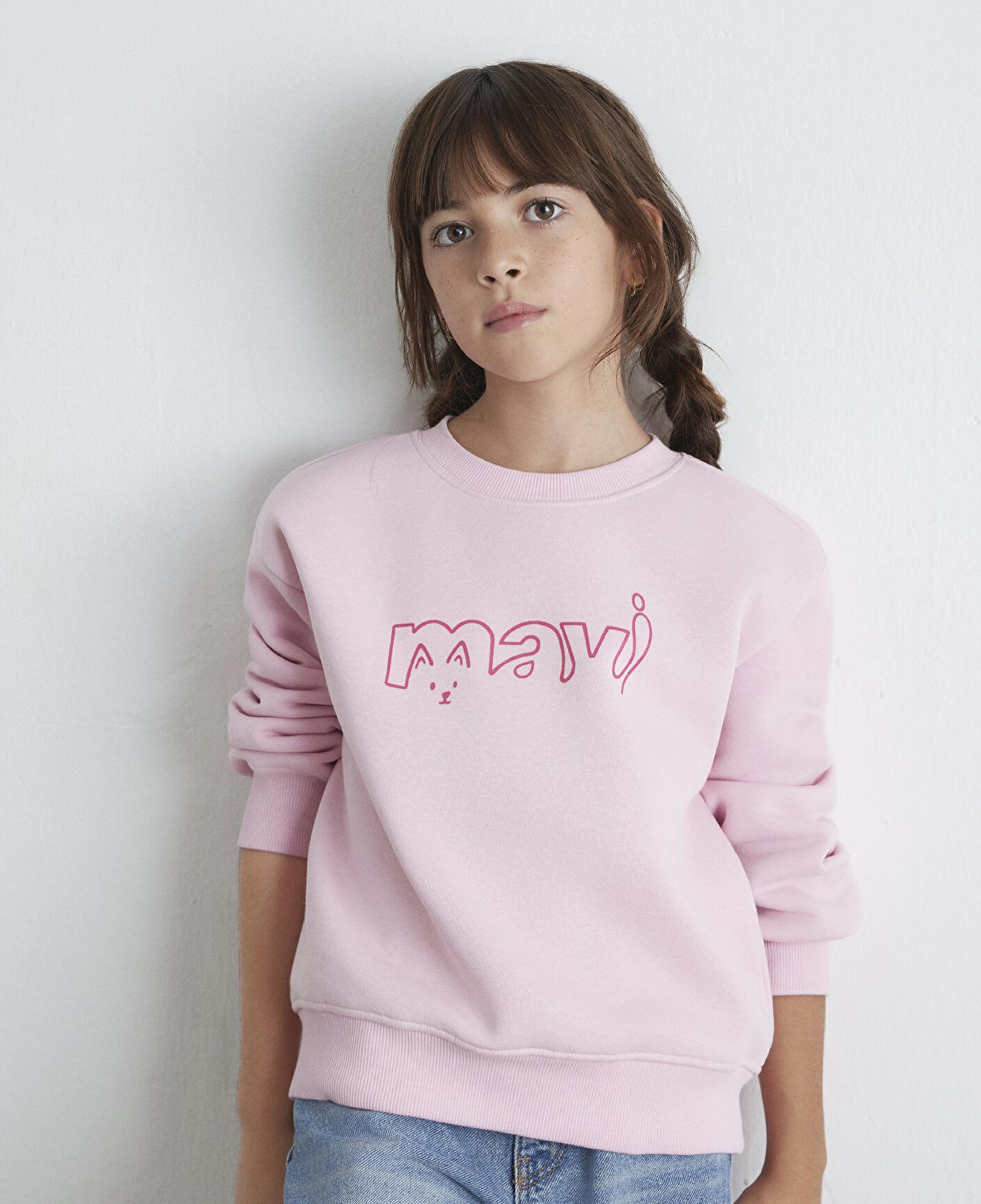 Mavi Mavi Kedi Logo Baskılı Pembe Sweatshirt 7S10162-70973