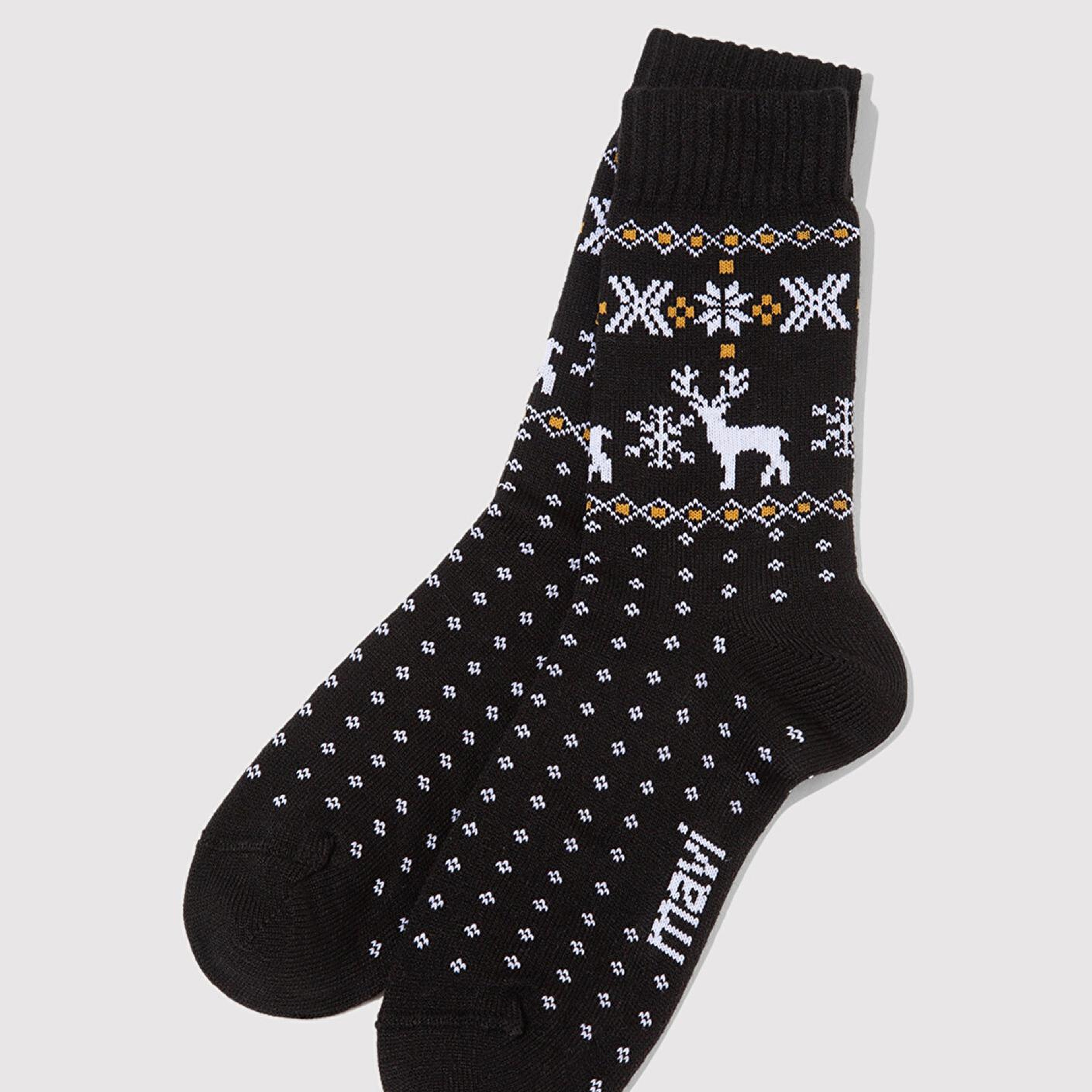 Mavi Yılbaşı Temalı Siyah Bot Çorabı 0912132-900