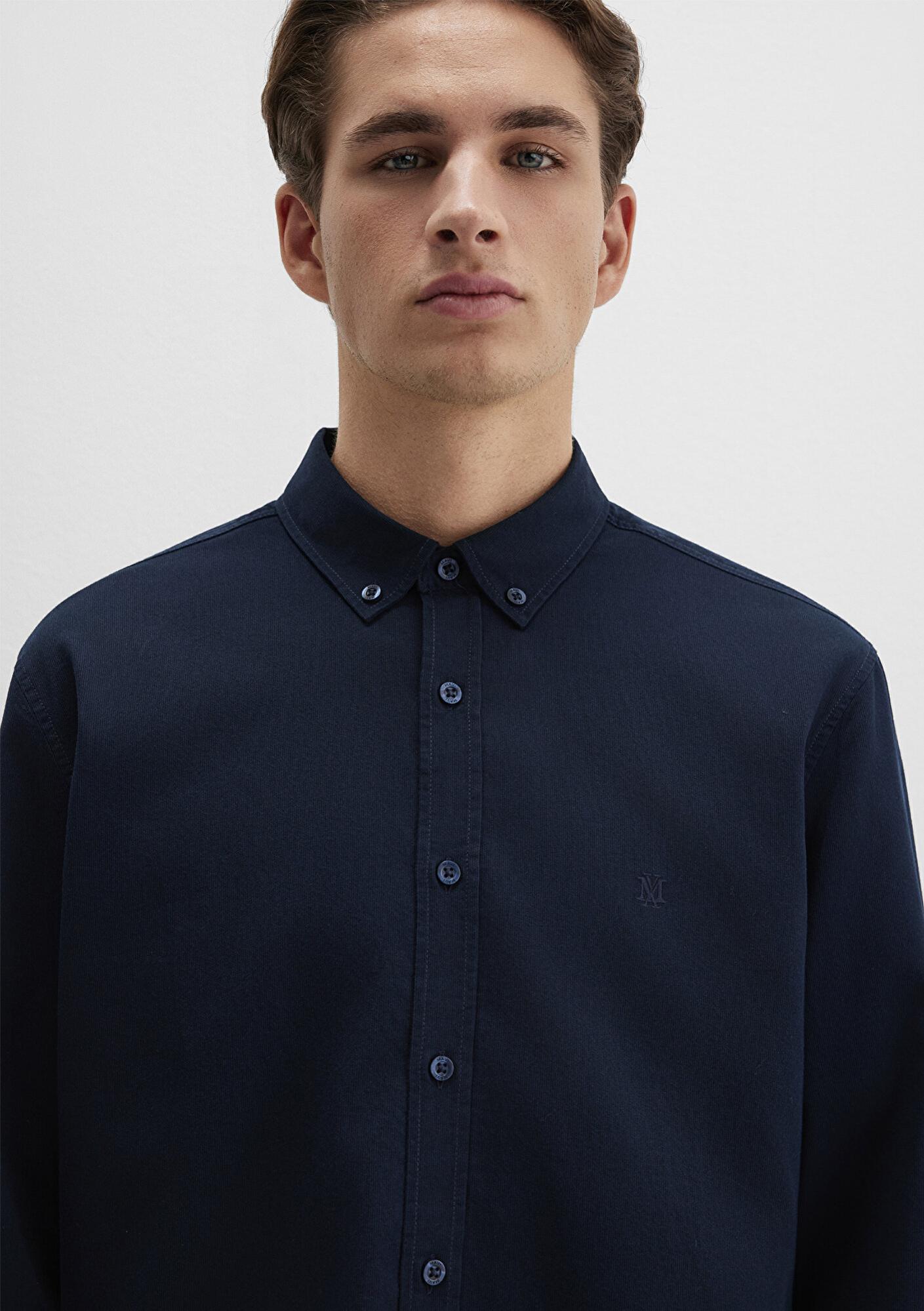 Mavi M Logo Nakışlı Lacivert Gömlek Slim Fit / Dar Kesim 0211192-70492