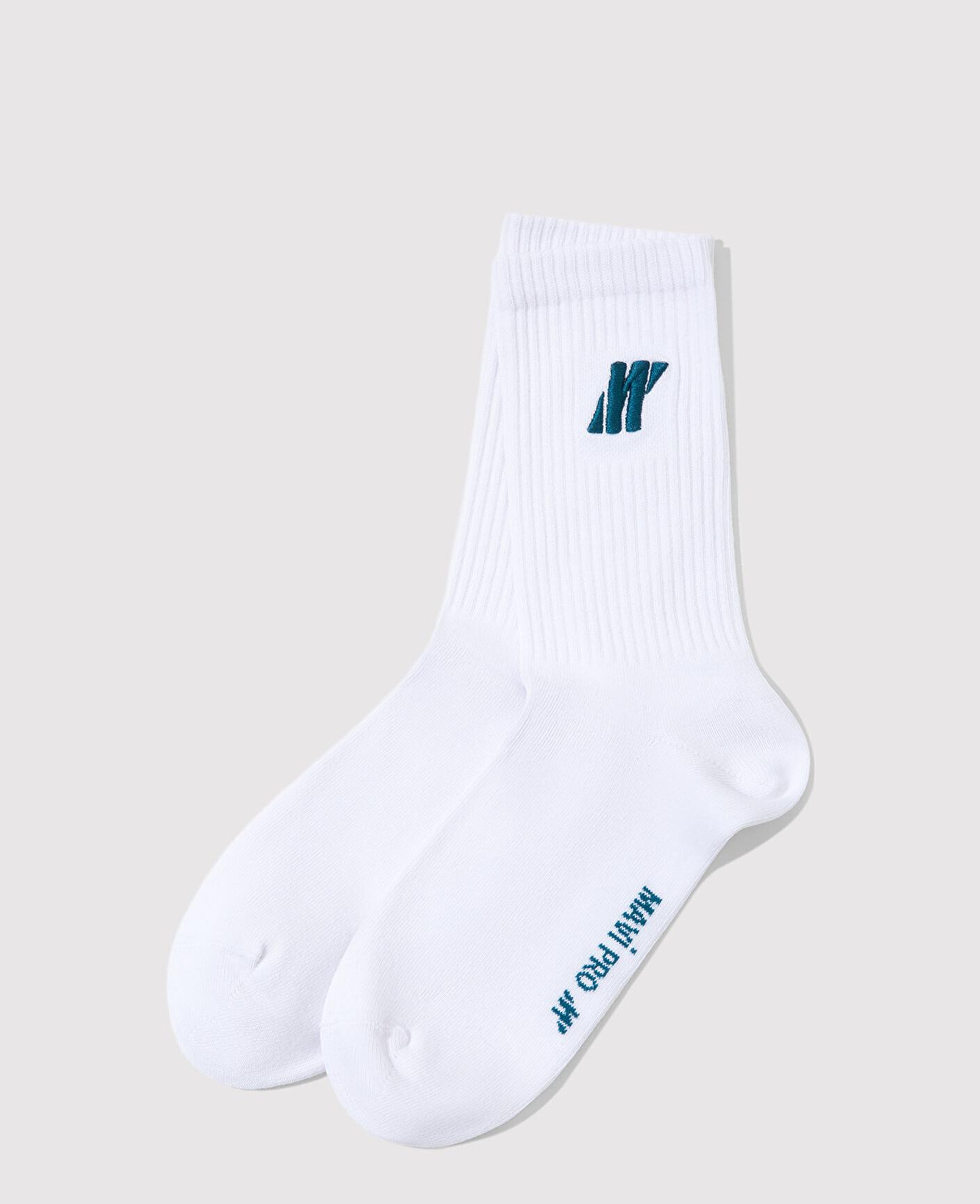 Mavi Mavi Pro Baskılı Beyaz Soket Çorap 0912192-20844