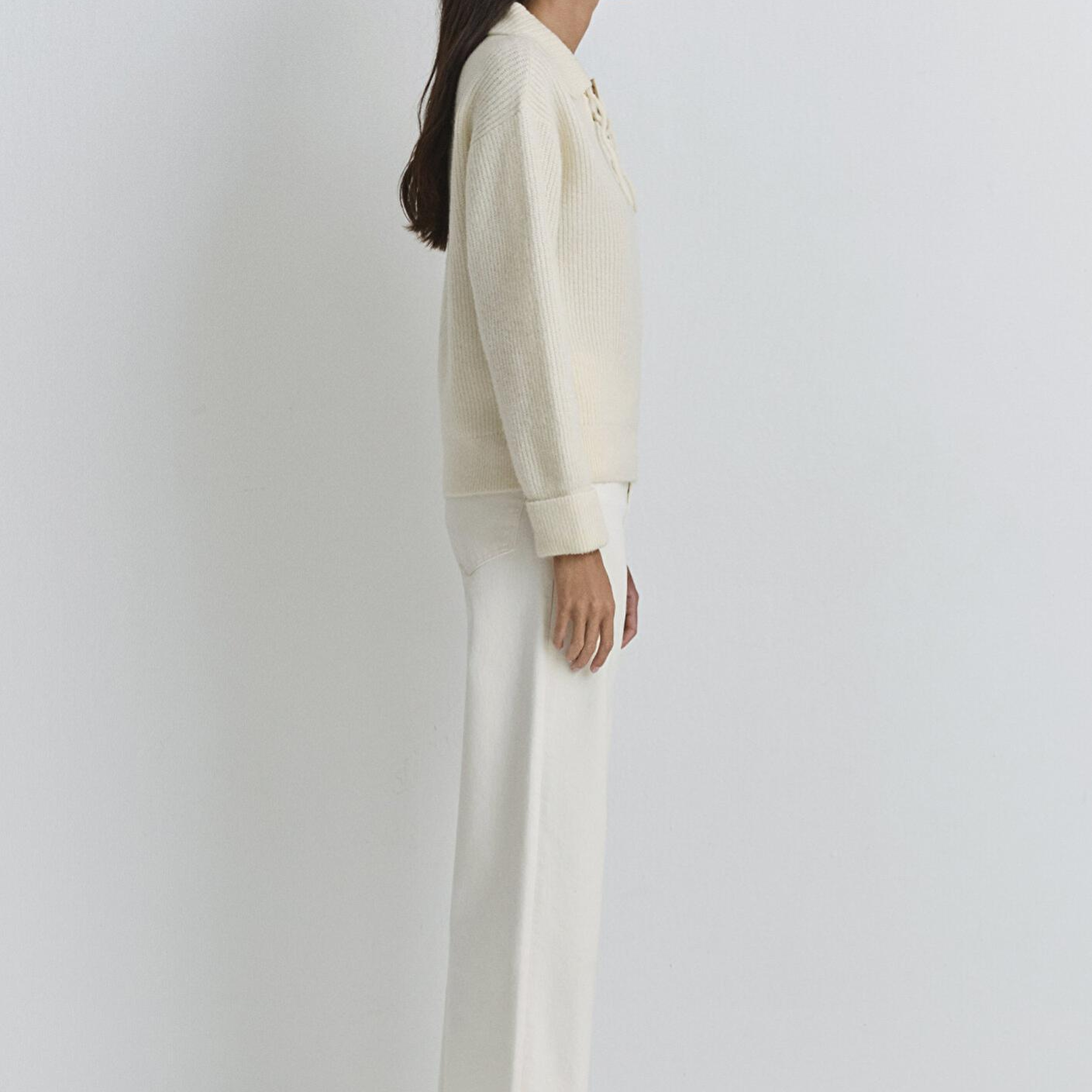 Mavi Polo Yaka Ekru Kazak 1710879-80194