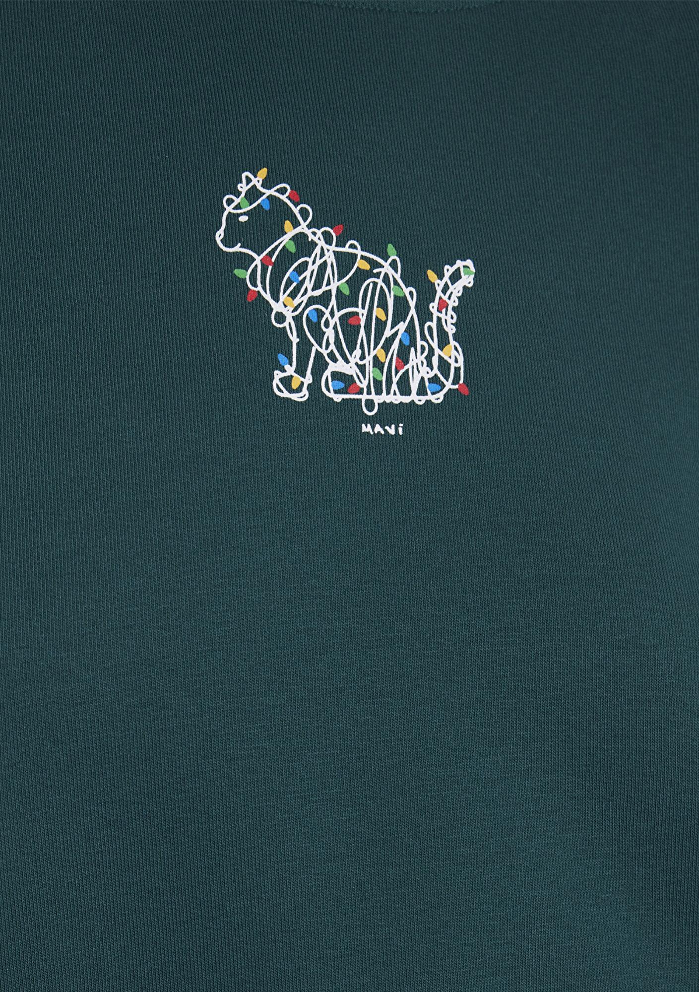 Mavi Yılbaşı Temalı Yeşil Sweatshirt 1S10500-71932