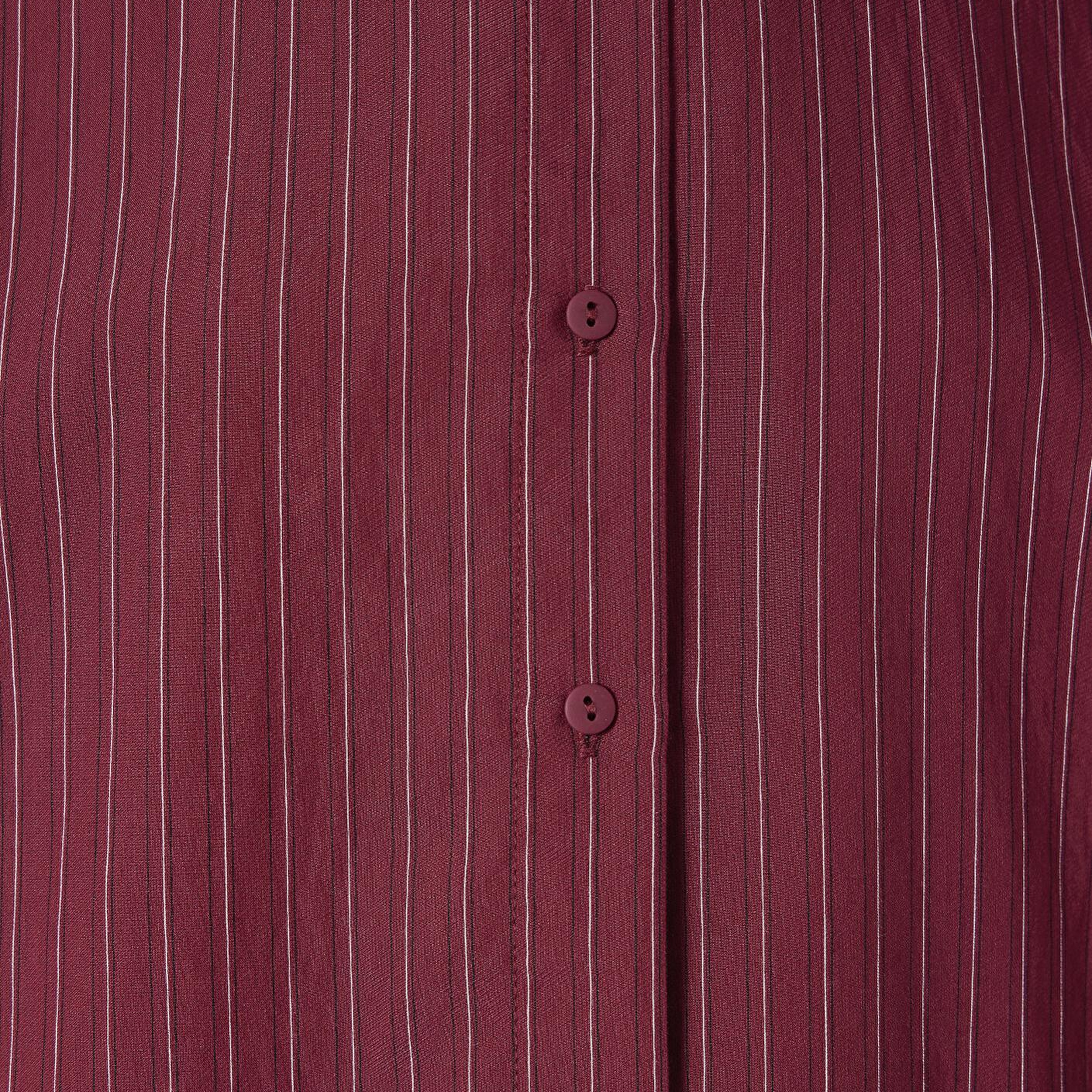 Mavi Çizgili Bordo Gömlek Loose Fit / Bol Rahat Kesim 1210683-91379