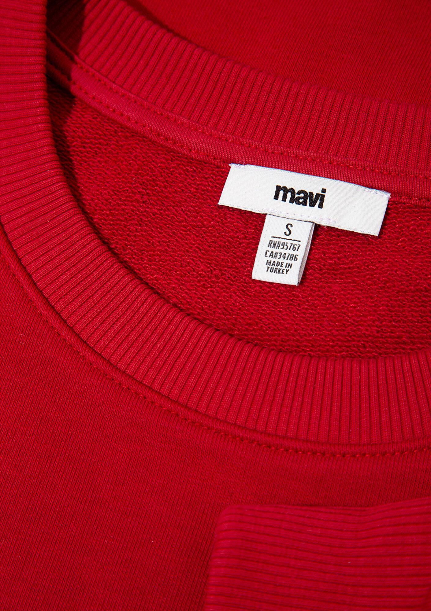 Mavi Yılbaşı Temalı Kırmızı Sweatshirt 1S10507-70390